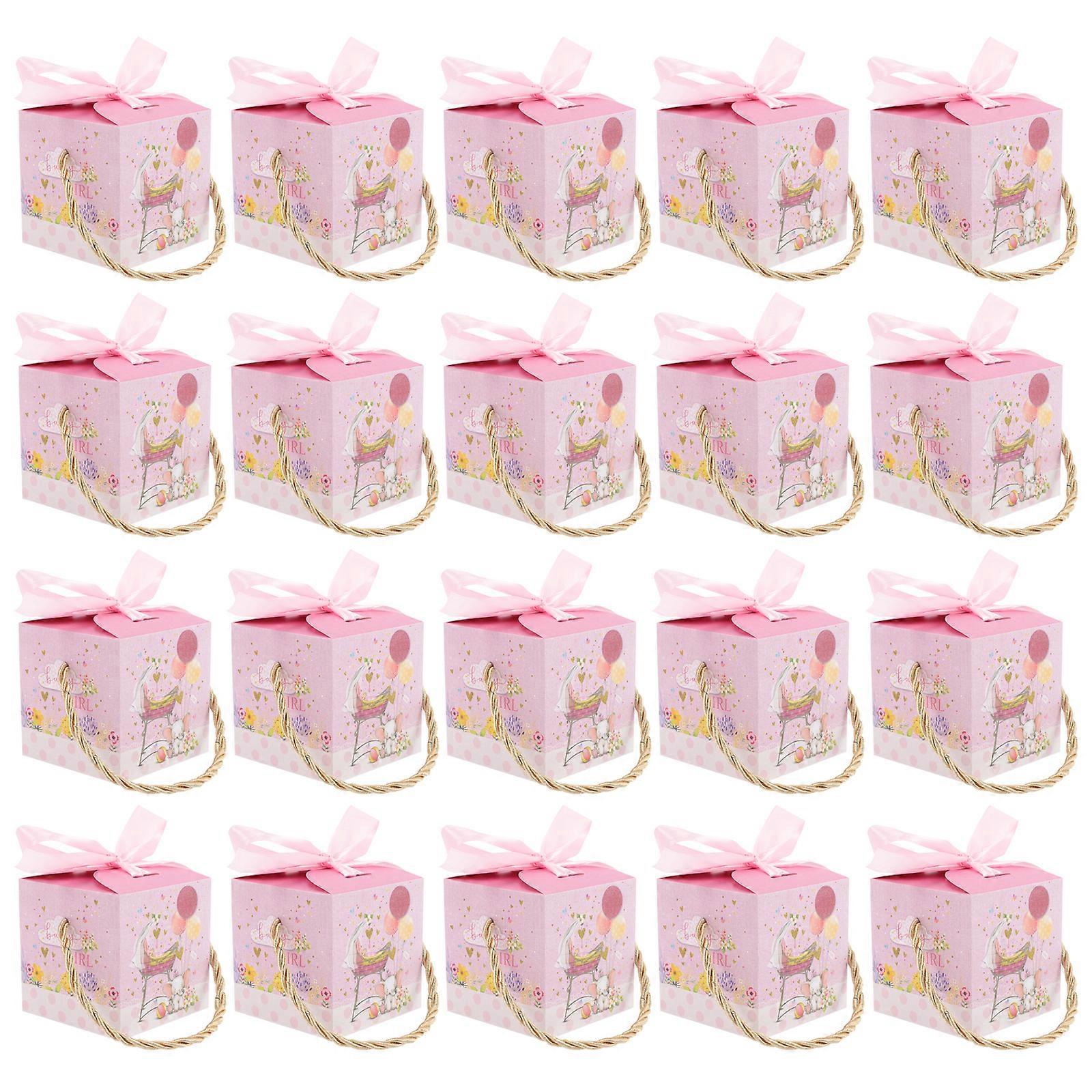 20 Stück Cartoon-geschenkboxen, Geschenkverpackungen, Süßigkeitenboxen, Leckereienboxen, Gastgeschenkboxen-8x8cm-pink