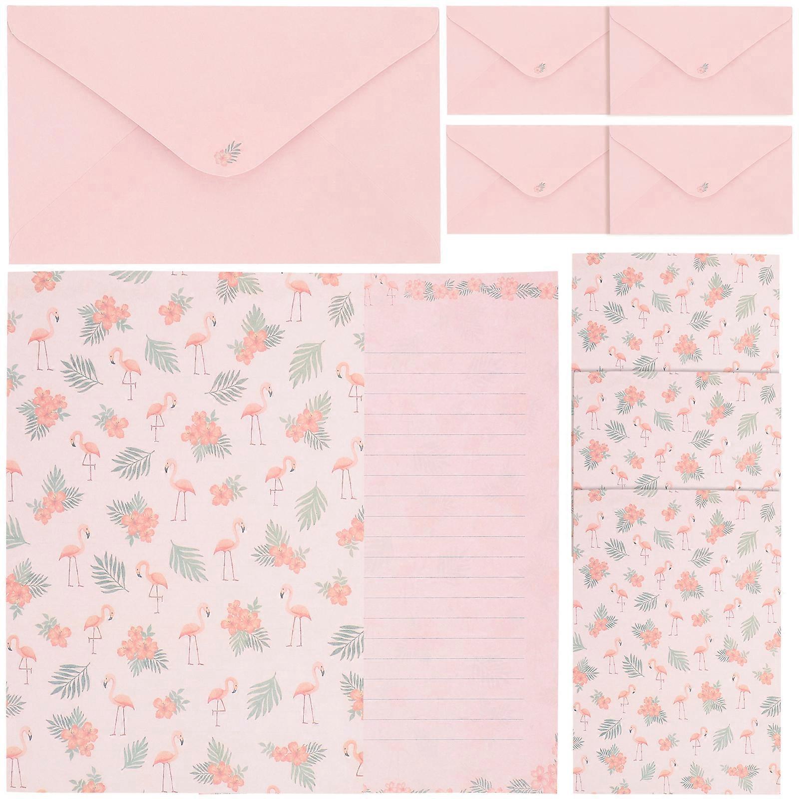 Sets Briefpapier Mit Umschlägen, Briefpapier-set Im Vintage-stil, Schreibzubehör-15.00x9.00x0.10cm-pink