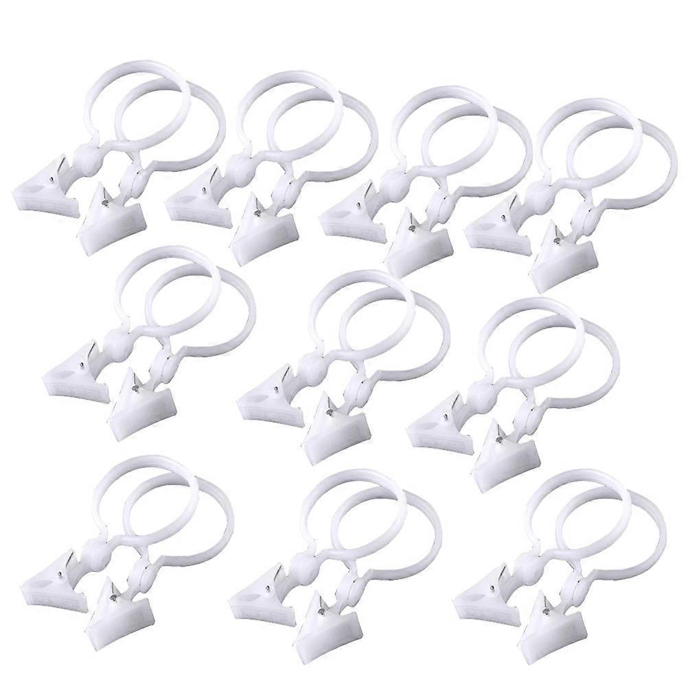 12 X 6 Cm, 10 Stück Runde Duschvorhangringe Aus Kunststoff Mit Schnallen-7.00x3.50x1.00cm-white