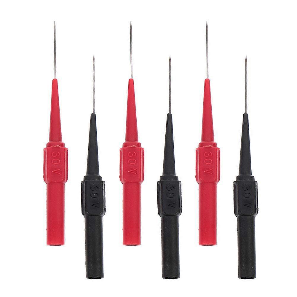 Stück Drahtdurchdringungssonden Für Multimeter-messleitungen-8.00x0.70x0.70cm-black Red