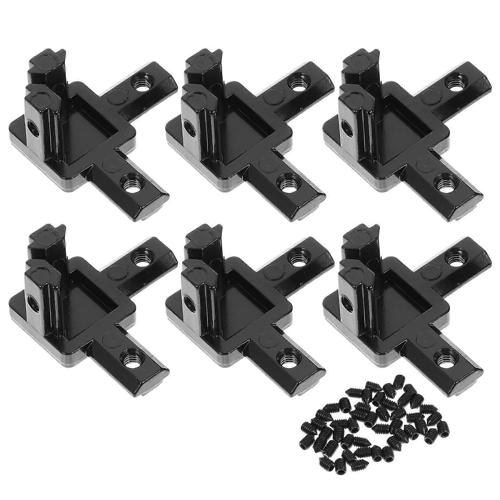 6-teiliges Eckwinkel-set Aus 2020 Aluminium-strangpressprofilen, 3-wege-eckwinkel Aus Aluminium-3.4x3.4x1.9cm-black