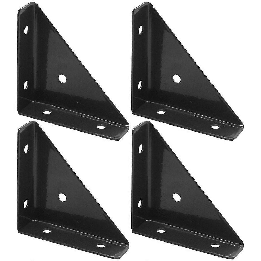 4 Stück Dreieckige Eckverbinder, Hochleistungs-winkelverbinder, Eckverbinder, Verbindungswinkelverbinder-9.20x6.60x2.00cm-black