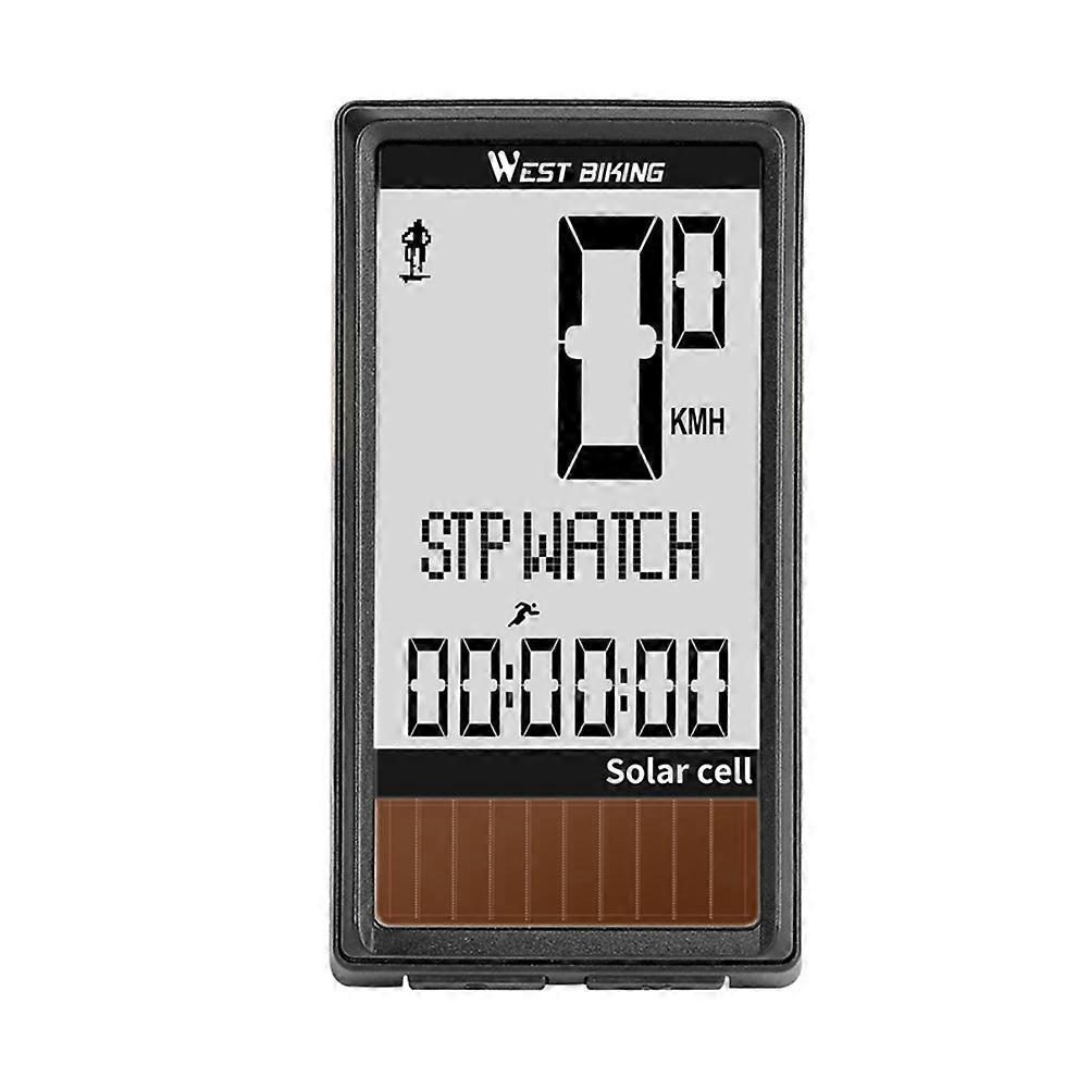 Kabelloser Solar-drehzahlmesser, Kabelloser Geschwindigkeitsmesser Für Mountainbikes, Outdoor-radzubehör-7x3.6x1.3cm-black