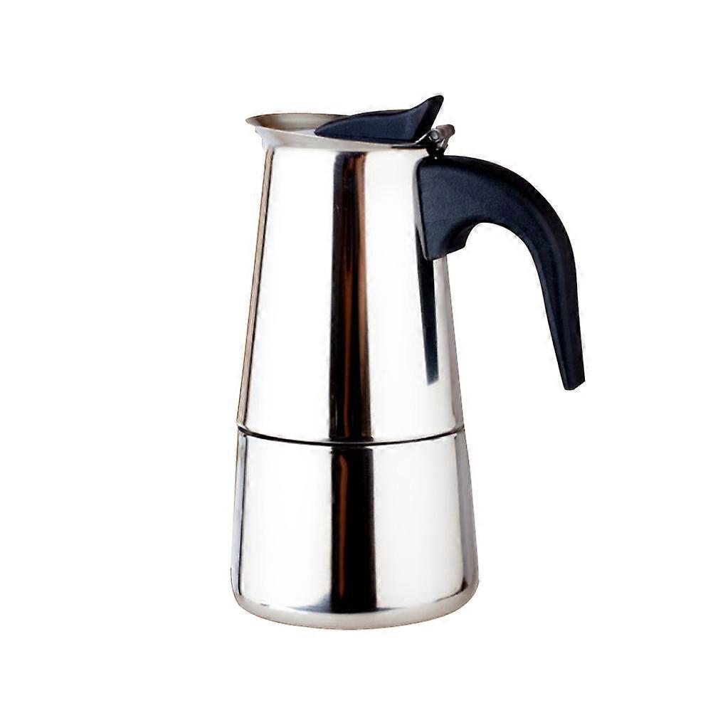 Espressokocher Aus Edelstahl, Mokka, Espresso, Latte, Herdplattenfilter, Kaffeemaschine Mit Zubehör, Leicht Zu Reinigen, Für Zuhause Und Büro (300 Ml)-silver