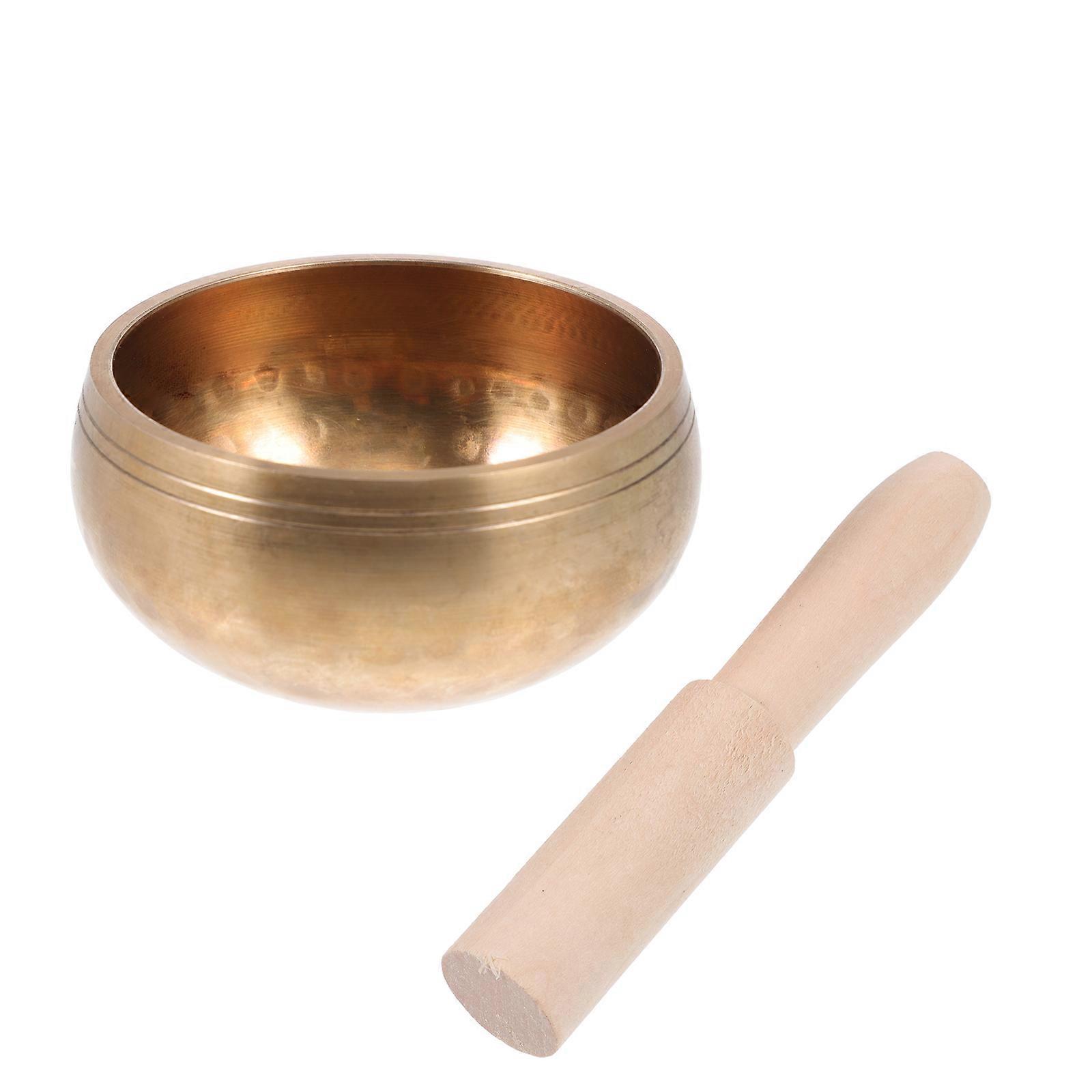 Set Professionelles Buddha-klangschalen-stab-dichtungsset Meditationsklangschale-8.5x8.5x4.5cm-golden