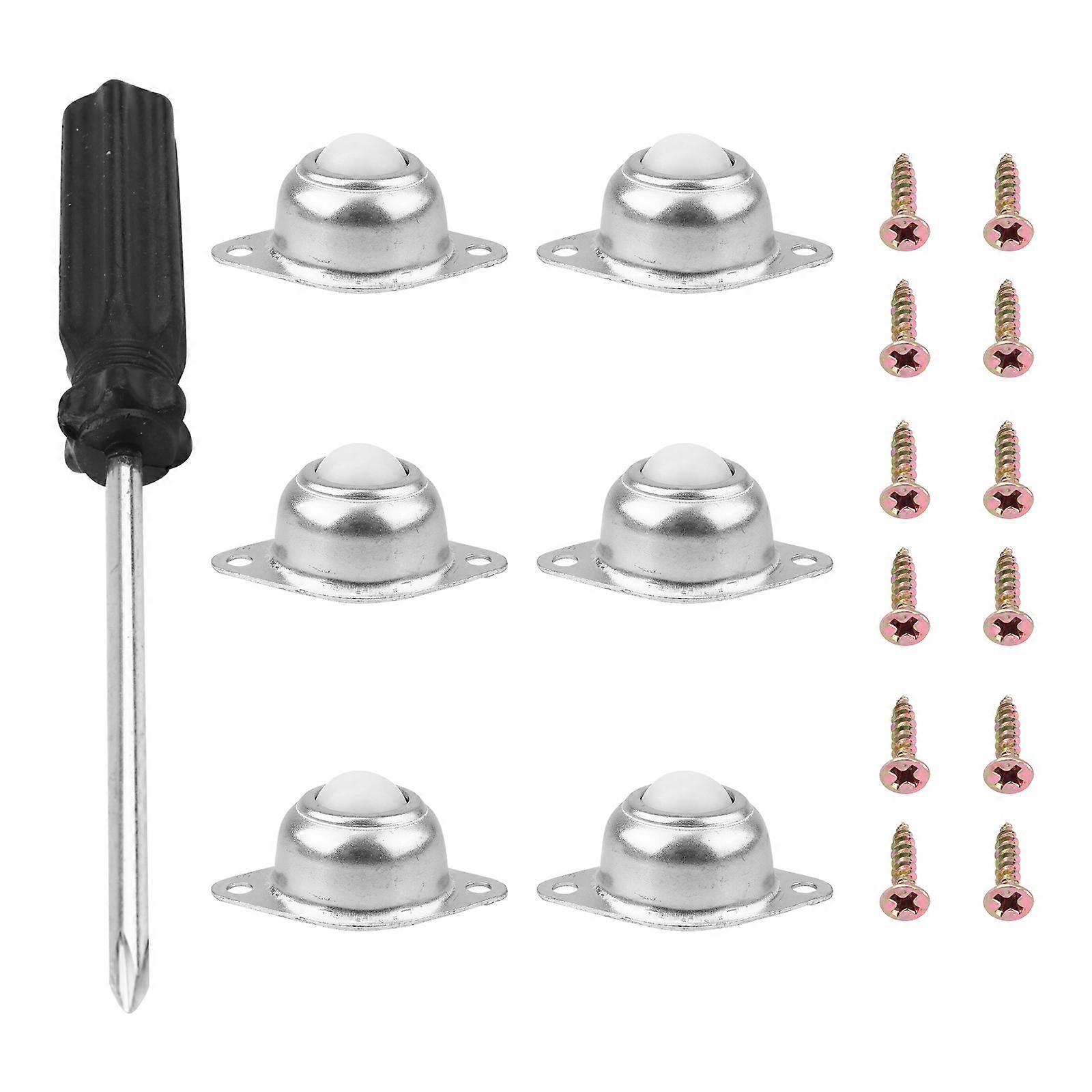 Stück Nylon-kugelgelenkrollen Mit Einem Durchmesser Von Einem Halben Zoll, 360 Grad Drehbar, Für Möbel Und Stühle-4.9x3.3cm-silver