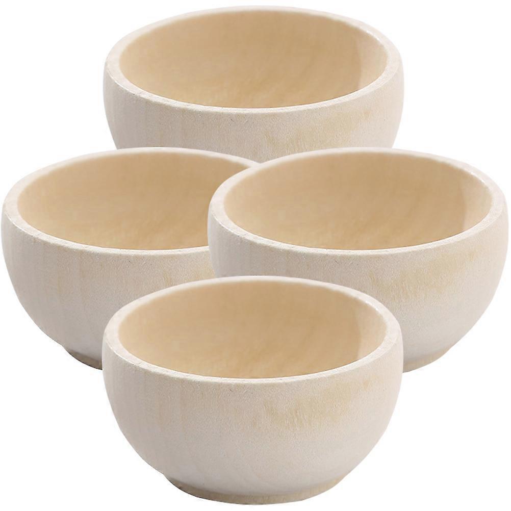4-teiliges Holzschalen-spielset, Holzspielzeug, Unbehandeltes Holzspielzeug, Diy-holzdekorationen-3.5x2.6x2cm