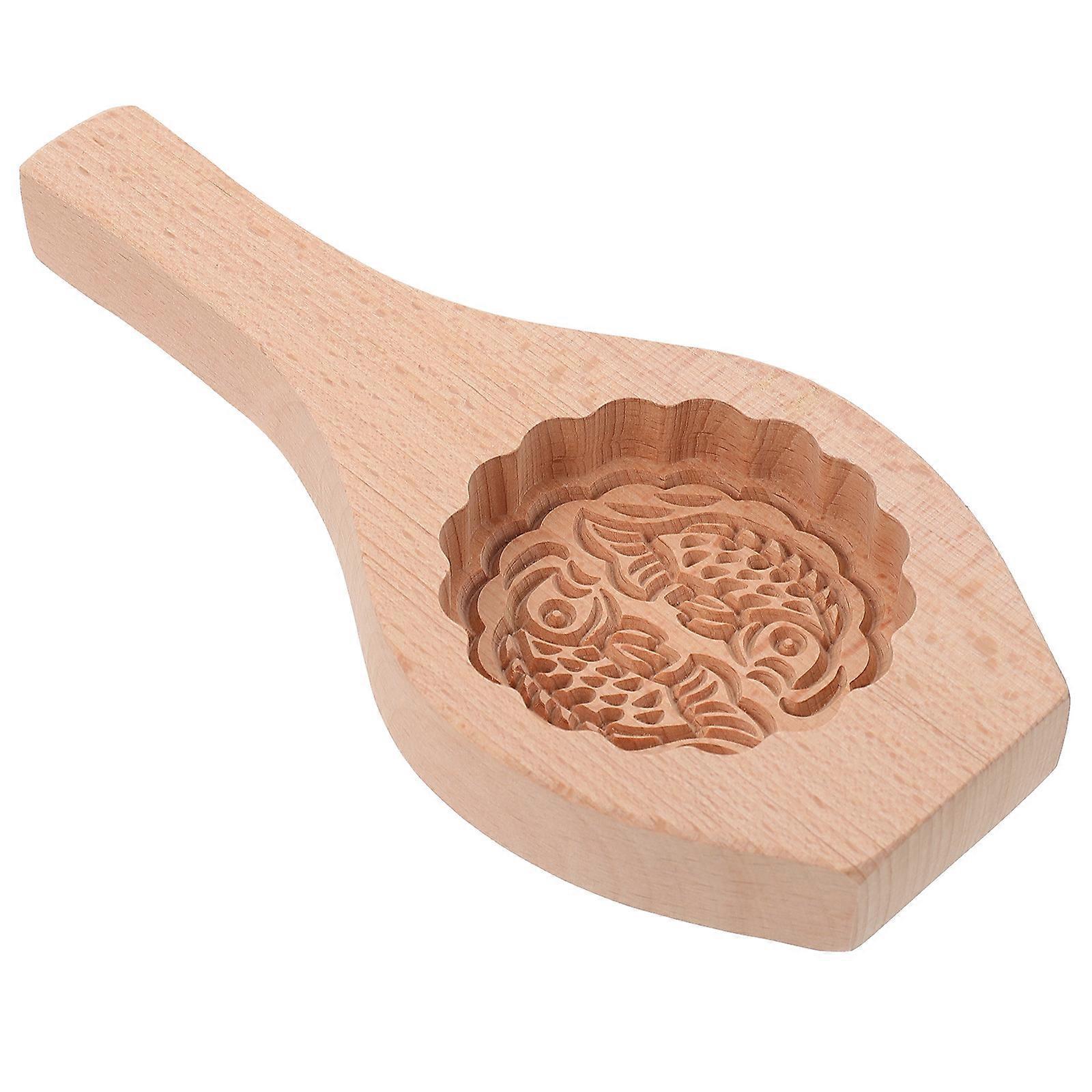 Mondkuchenform, Hölzerne Keksform, Chinesische Mondkuchenform, Dekoratives Muster, Backform-22x10.5x2.5cm