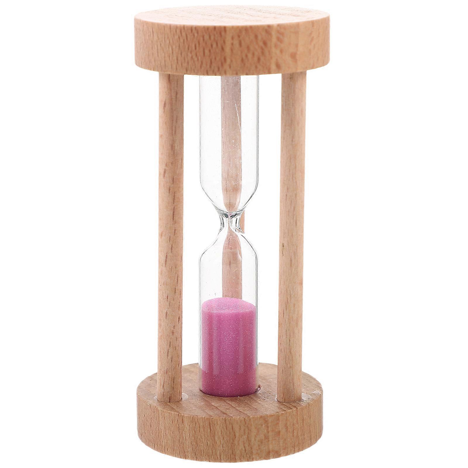3-minuten-sanduhr Aus Holz, Rosa Sanduhr, Tischdekoration-4.50x4.50x9.80cm-pink