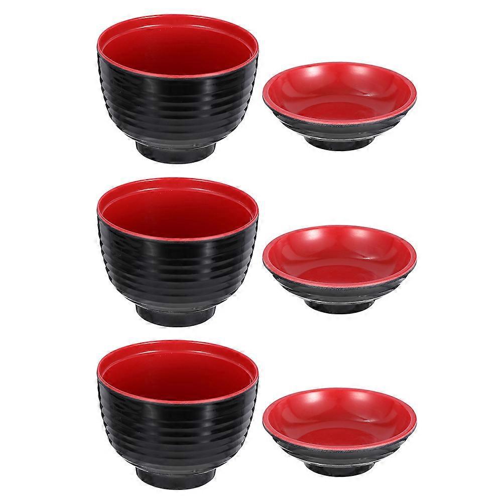 3-teiliges Set Mit Deckeln Im Japanischen Stil: Kleine Schüssel, Miso-schüssel, Kleine Suppenschüssel, Hot-pot-schüssel-9.70x9.70x9.50cm-black