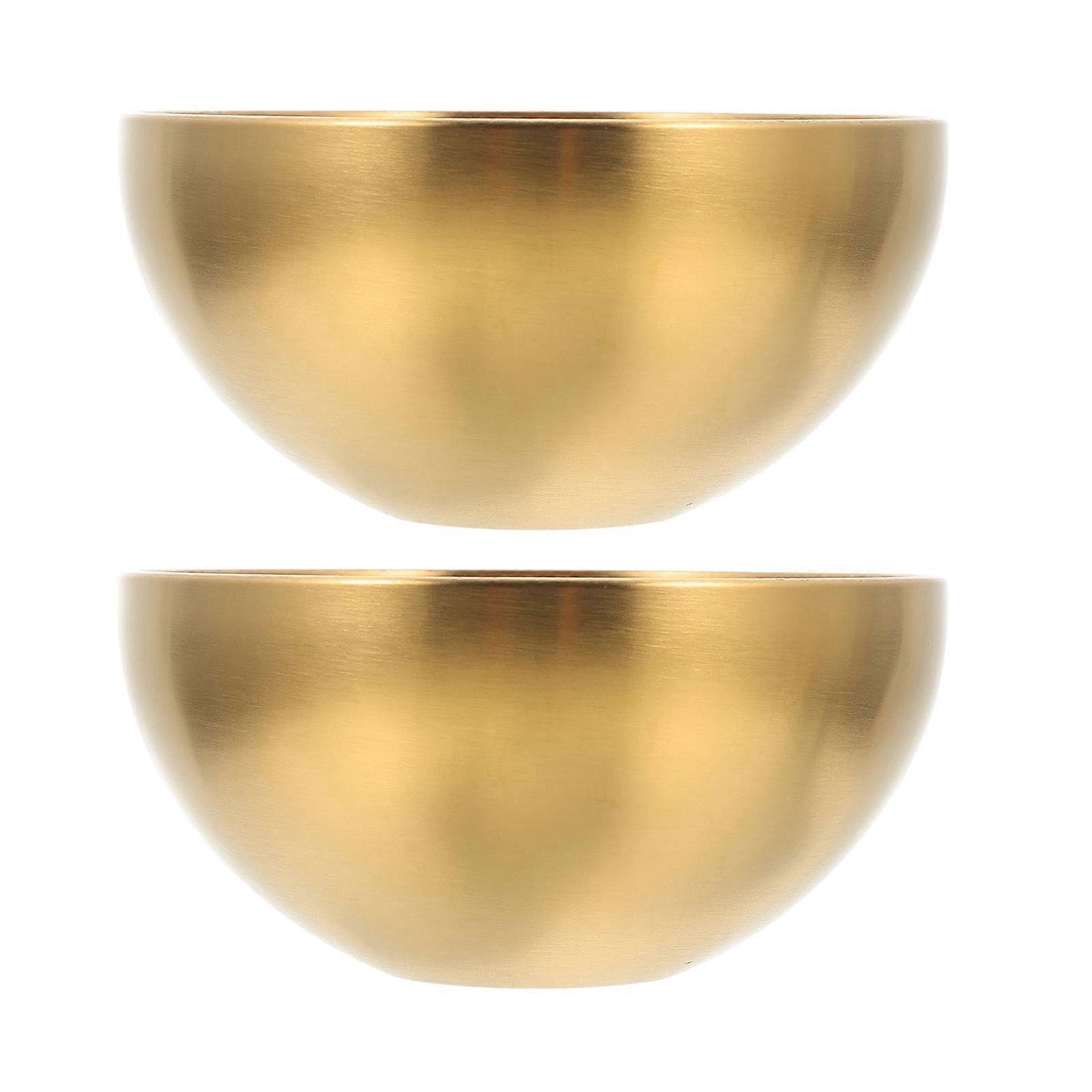 Stück Edelstahl-reisschüsseln, Nudelschüsseln, Salatschüsseln (einlagig)-12.10x12.10x5.80cm-golden