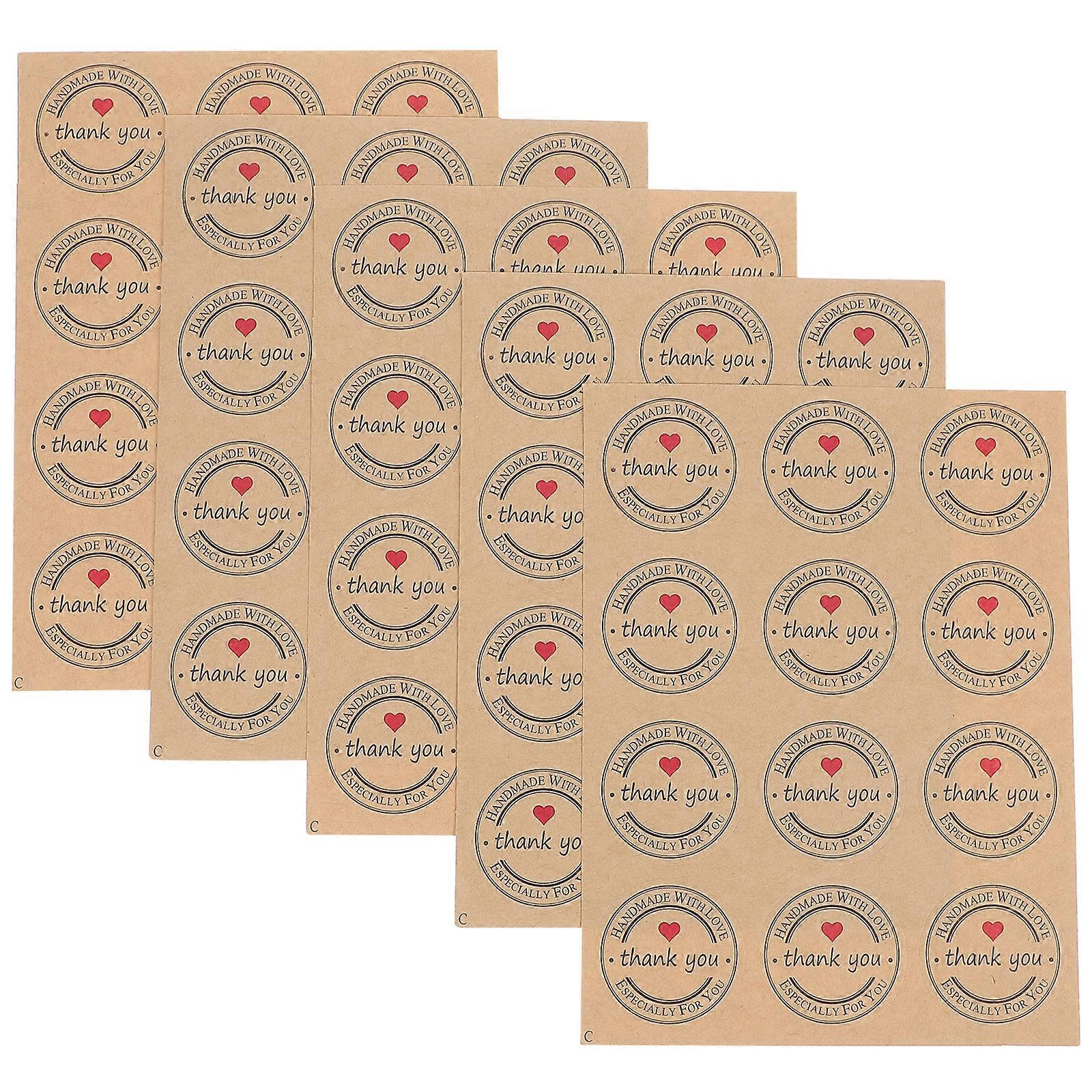 25 Blatt Dankeschön-aufkleber, Siegelaufkleber, Etikettenaufkleber Für Kleinunternehmen-3.8x3.8cm-khaki