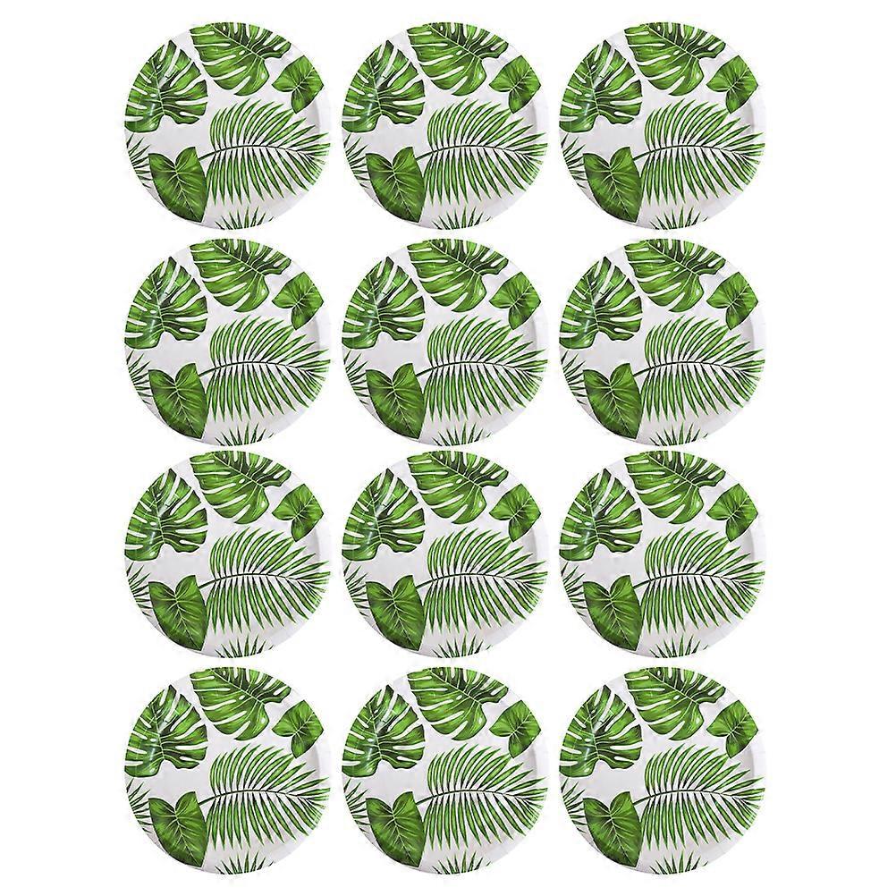 30 Stück Monstera-blätter, Einweg-essensteller, Servierteller, Hawaiianische Party-pappteller-18x18x0.3cm-green