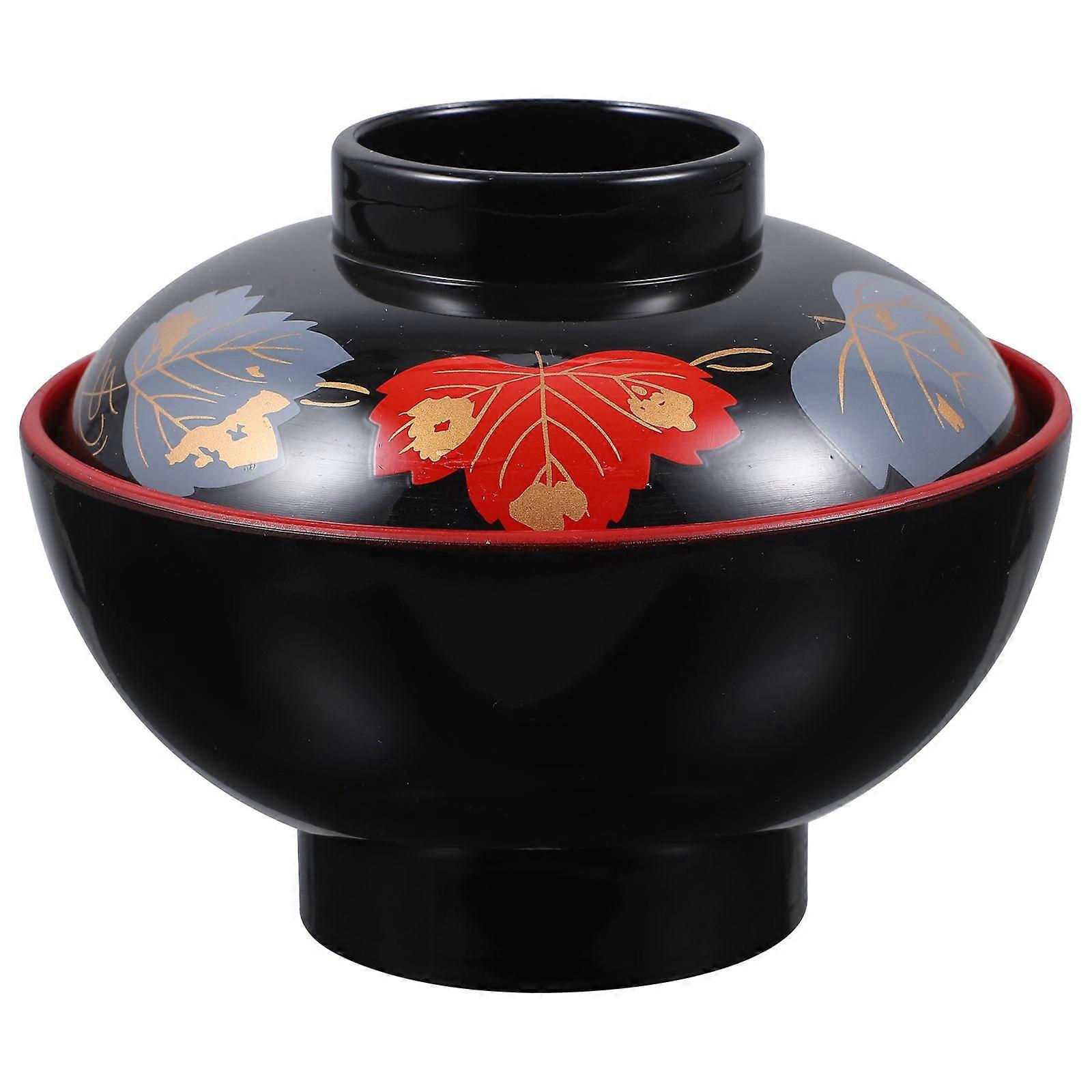 Traditionelle Japanische Suppenschüssel Mit Deckel Für Nudeln, Ramen Und Reis-11.9x11.9x9cm