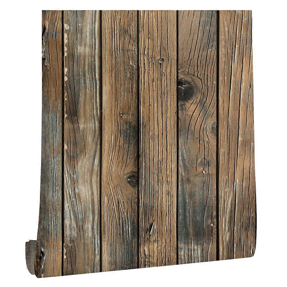 Tapete In Holzplankenoptik Mit 3d-holzgitter-imitation, Abnehmbare Tapete-600x45x0.2cm-black
