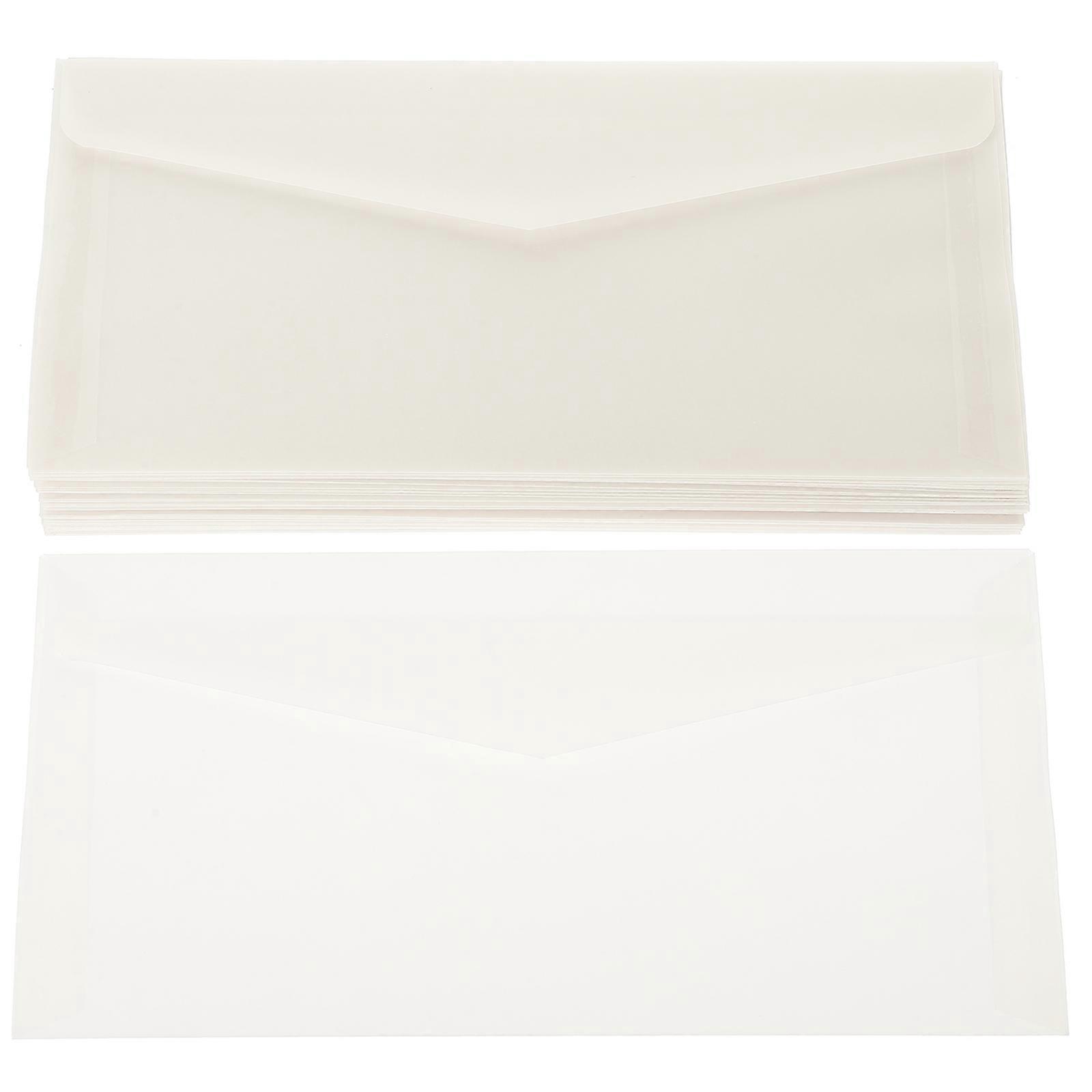 50 Stück Durchsichtige Briefumschläge, Leere Partyumschläge, Tragbare Umschläge Für Einladungen-22.00x10.50x0.10cm-white