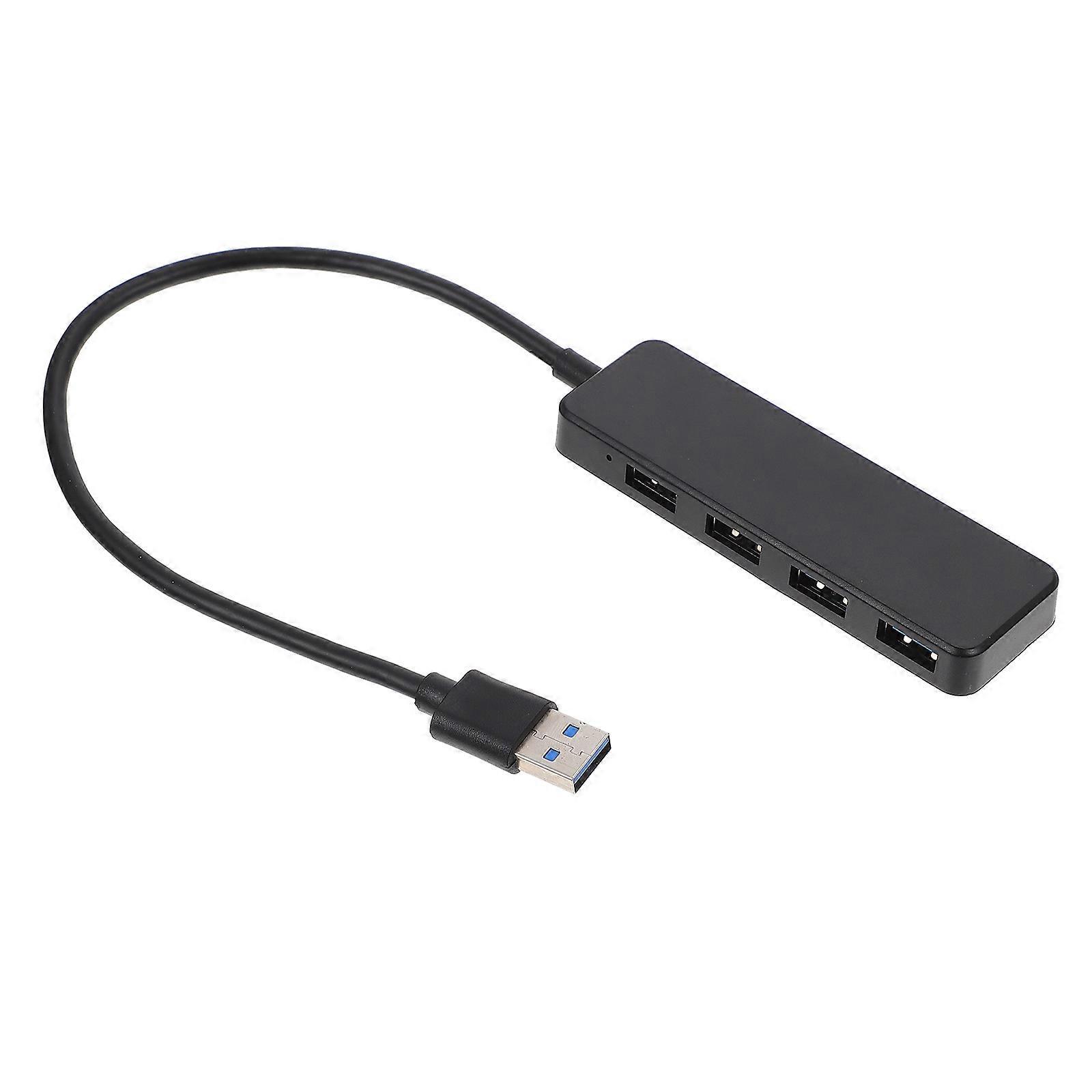 Tragbarer Usb-hub Mit 4 Usb 3.0-anschlüssen, Dockingstation, Multifunktionaler Usb-datenhub-38.5x3.2x1.2cm-black