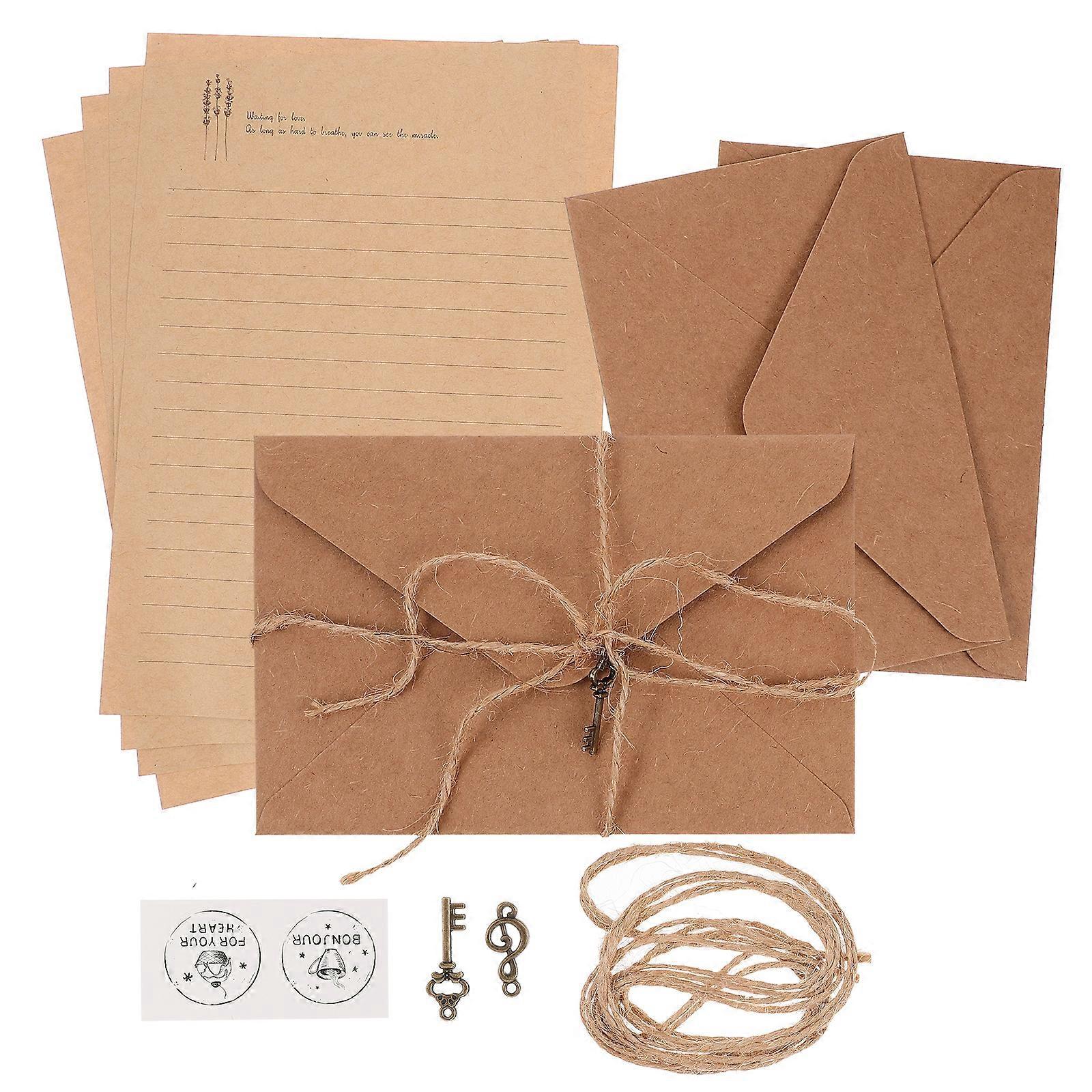 2 Sets Briefpapier Im Vintage-stil, Inklusive Briefumschlag-set, Tragbares Retro-briefpapier-set