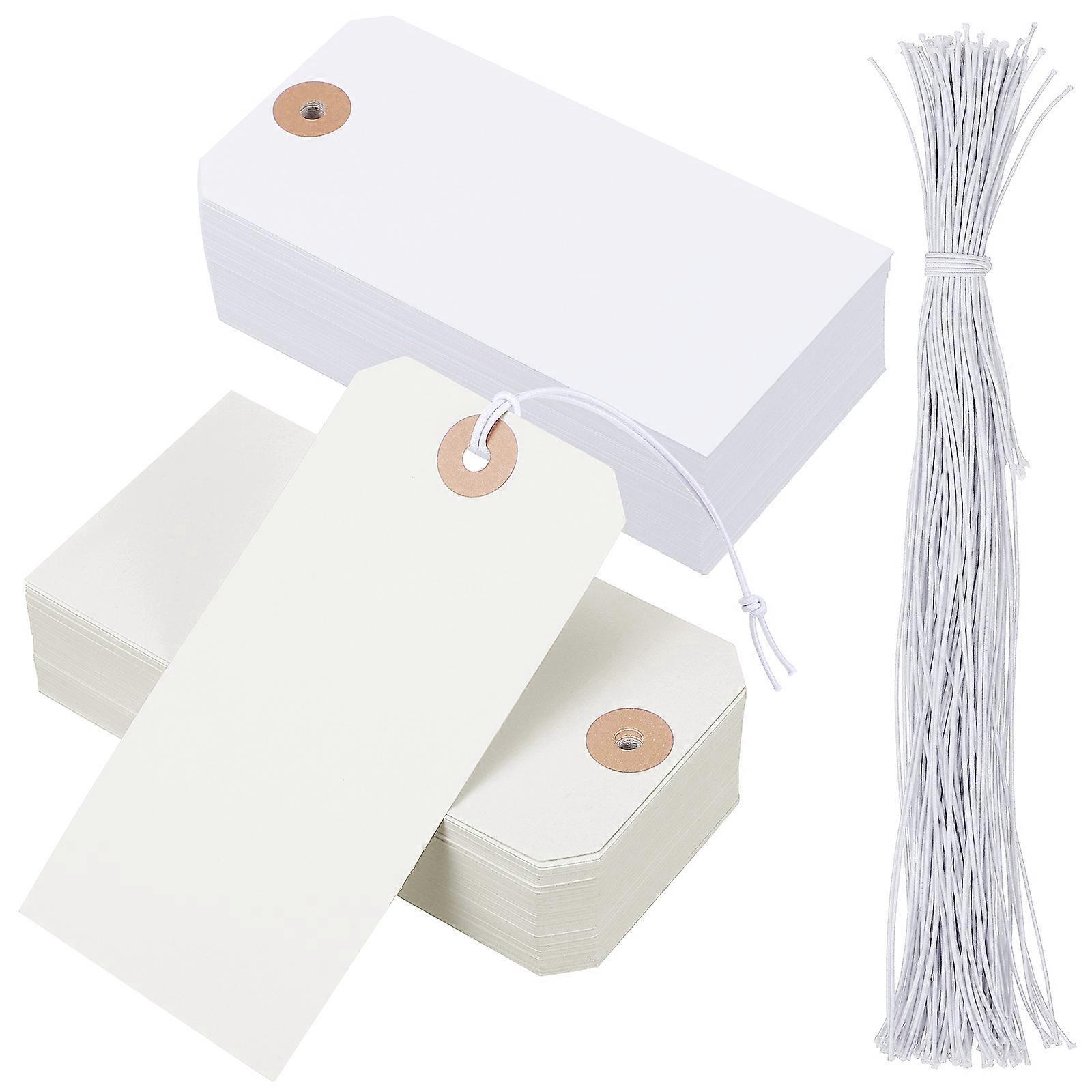 100 Stück Blanko-etiketten, Preisschilder, Kleideranhänger, Gepäckanhänger, Hängeetiketten Aus Papier Mit Schnur-12.00x6.00x0.10cm
