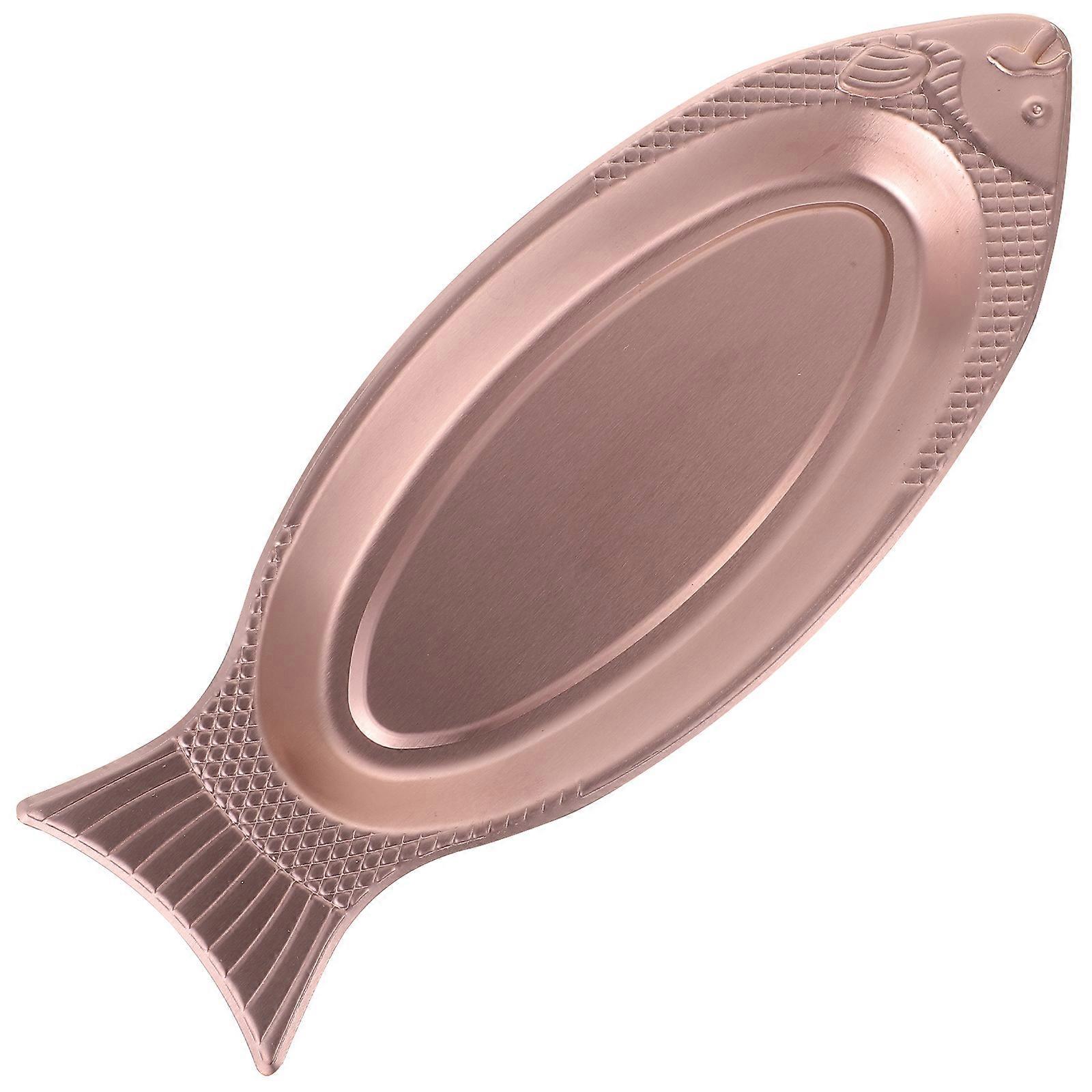 Kreative Fischaufbewahrungsschale, Mehrzweck-speiseteller, Gedämpfter Fischteller Für Zuhause-35x14x1.5cm-rose Gold