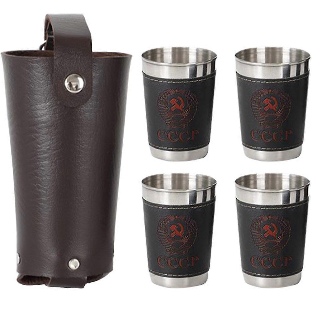 Set Camping-weinbecher Aus Edelstahl, Kleine Weinbecher, Tragbares Trinkgeschirr-5.2x5.8cm