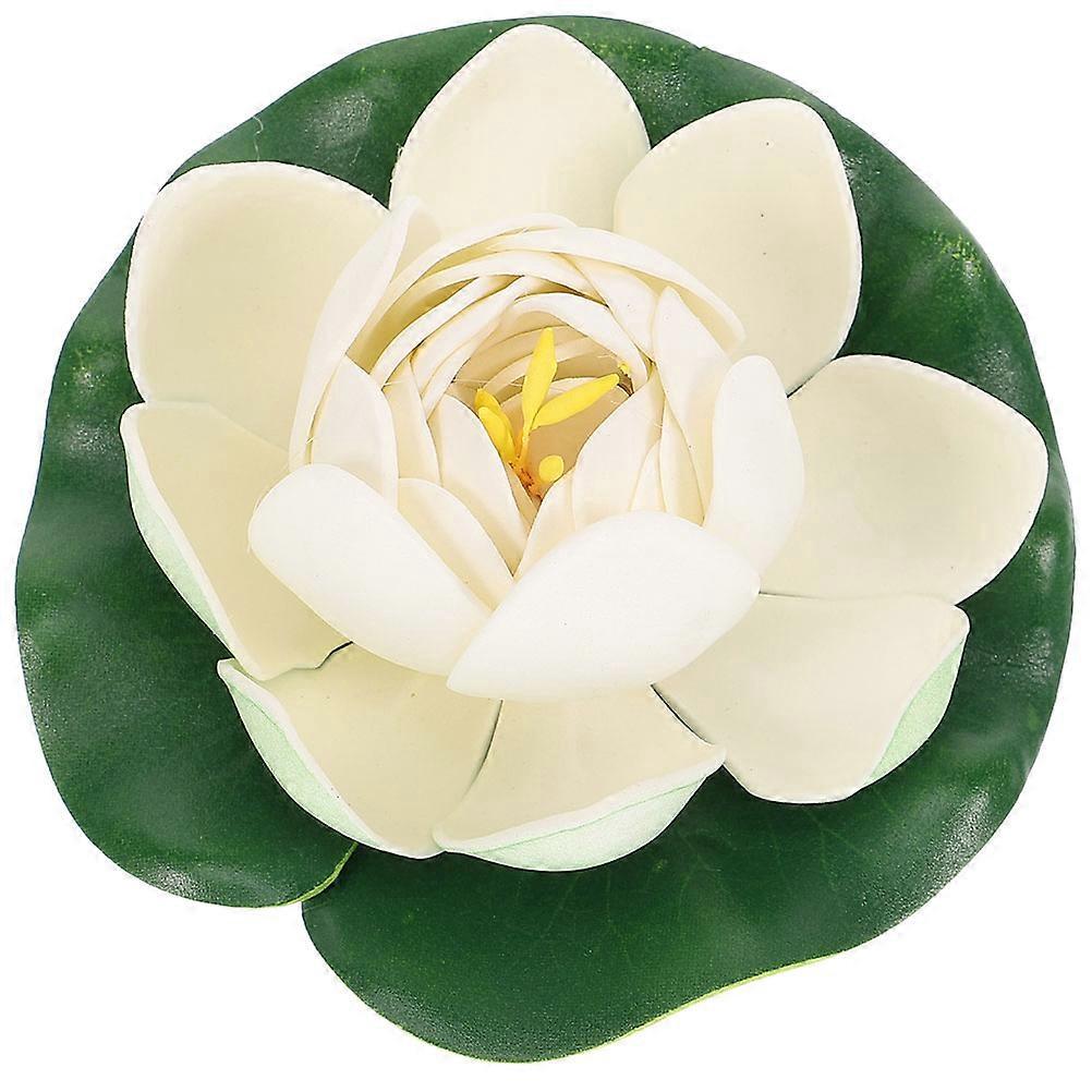 Künstliche, Schwimmende Lotusblatt-blumendekoration, Simulierte Lotusblume, Naturgetreuer Lotus-10.00x10.00x5.00cm-light Yellow