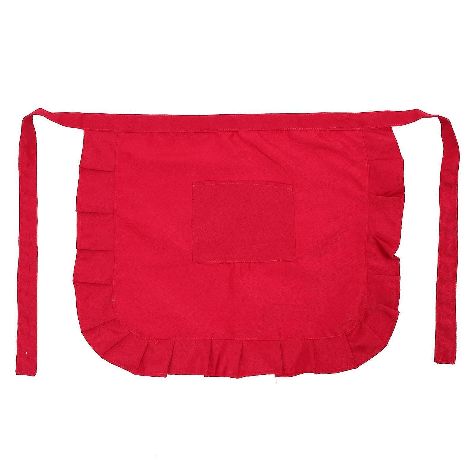 1 Stück Halblange Schürze, Praktische Küchenschürze, Kochschürze Für Restaurants-53x43x0.2cm-red