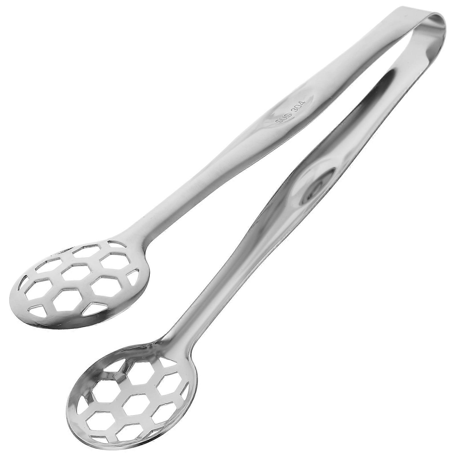 Edelstahl-speisenzange, Tragbare Servierzange Für Steak, Brot Und Grill-22.5x6.5x5cm
