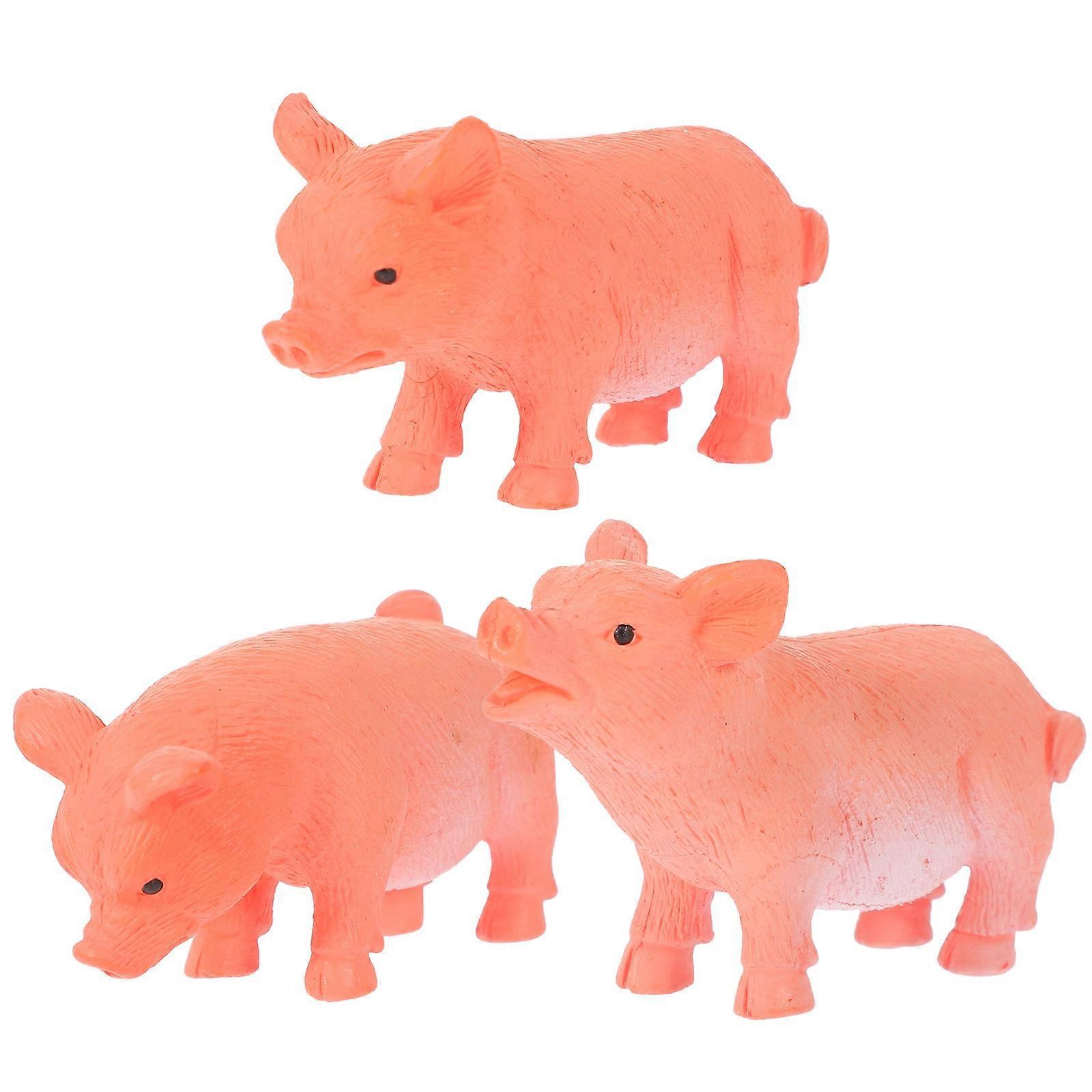 3er-set Niedliche Schweinchenfiguren, Mini-schweinchen-skulpturen, Gartendekorationen Aus Kunststoff Für Terrasse, Garten Und Zuhause-4.80x3.00x1.80cm