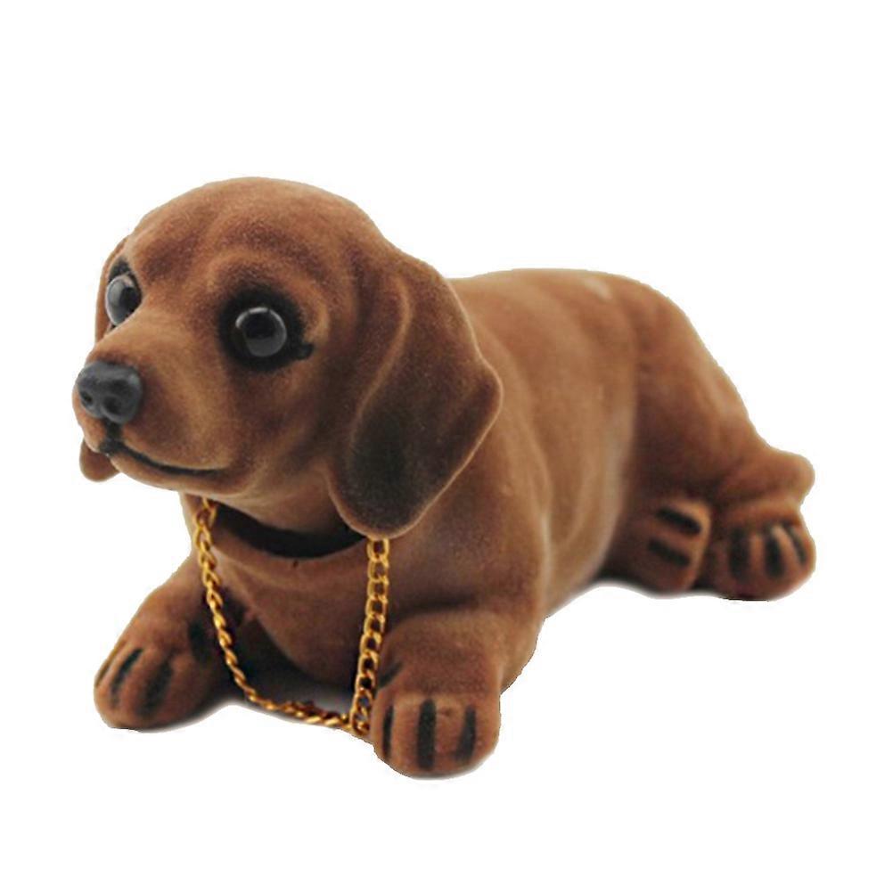 Auto-schüttelfigur, Niedlicher Hunde-ornament, Auto-innenausstattung, Fahrzeugdekoration, Schaukelkopf-hund (dackel)-15.50x9.00x7.50cm