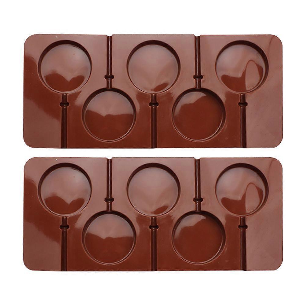 Stück Diy-lutscherformen, Runde Schokoladen-silikonformen, Backwerkzeug-24x9.5cm-brown