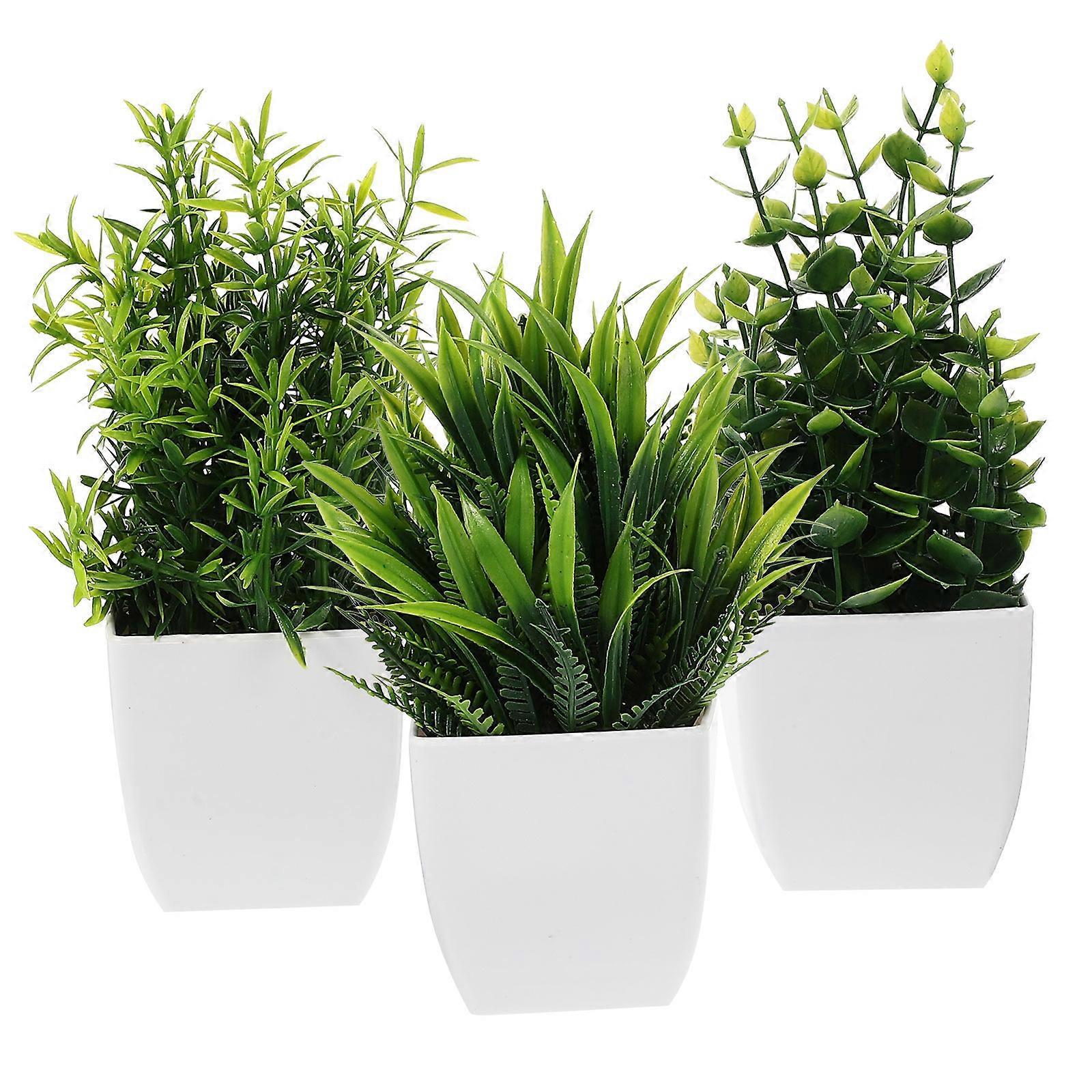 3er-set Kleine Künstliche Pflanzen, Mini-kunstpflanzen Mit Pflanzen Für Zuhause Und Büro, Künstliche Topfpflanzen Im Gemischten Stil-16.00x7.00x7.00cm-green