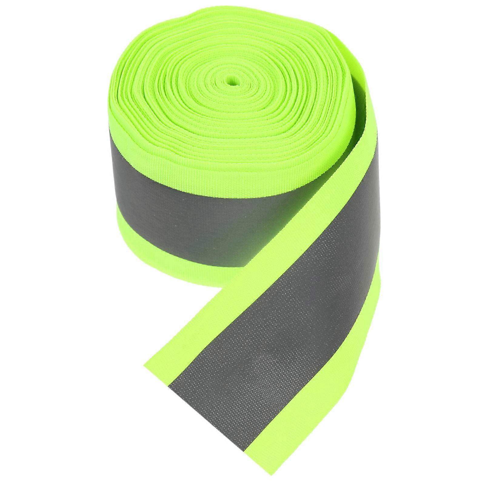 1 Rolle Reflektierendes Gurtband Zum Aufnähen, Hochsichtbares Reflektierendes Klebeband, 10 Meter-0.1x5x1000cm-green