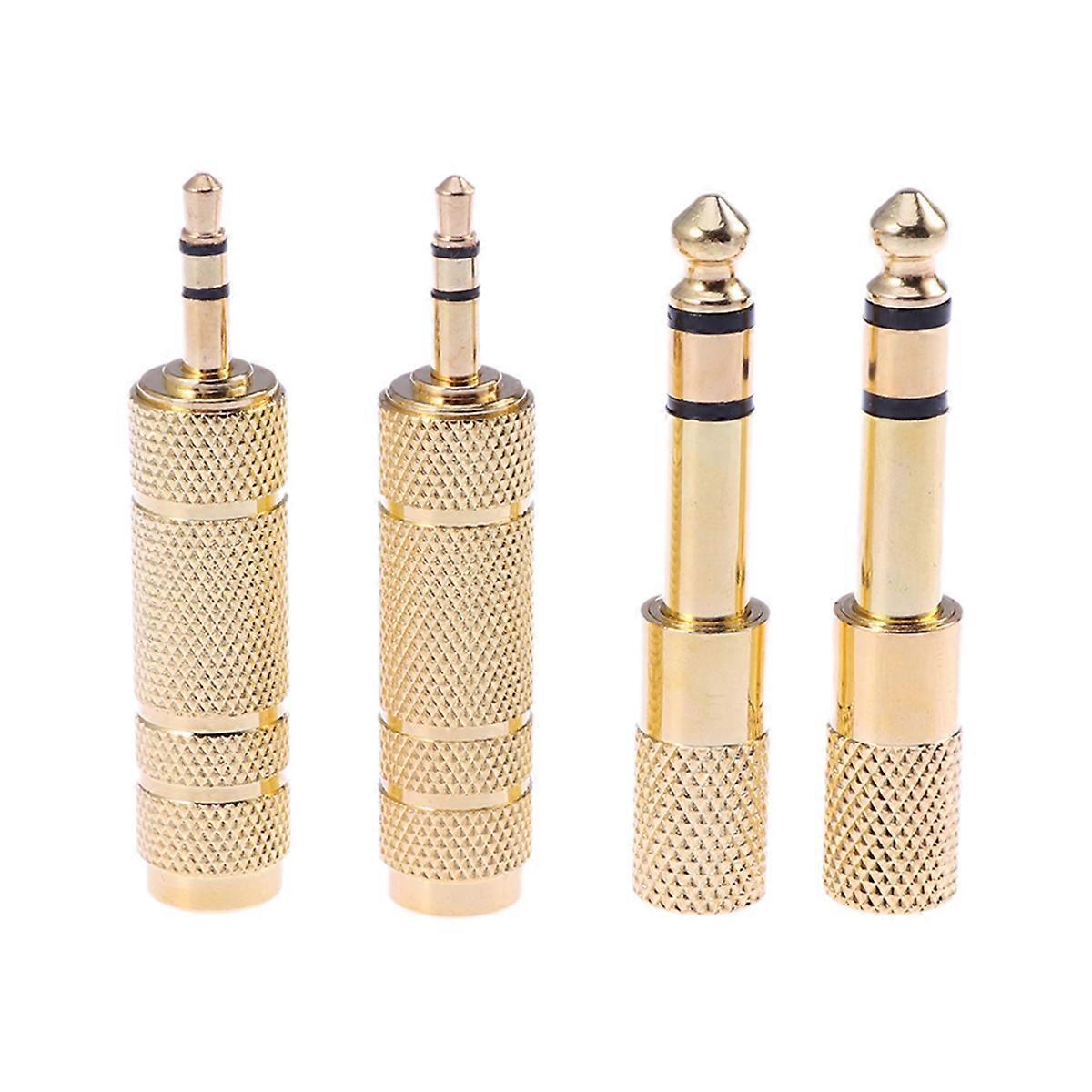 Stück 6,5-mm-klinkenstecker Auf 3,5-mm-klinkenbuchse Stereo-audio-adapter, Vergoldete Kopfhörerbuchse, Konverter Für Kopfhörer, Ohrhörer Und Mikrofone-5.30x0.65x0.65cm-golden