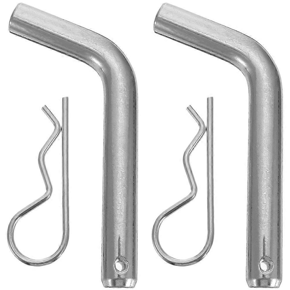 2 Sets Anhängerkupplungsbolzen 5/8 Zoll, Bolzen Und Sicherungsclip, Zubehör Für Anhängerkupplungen-13.5x6x1.8cm-silver