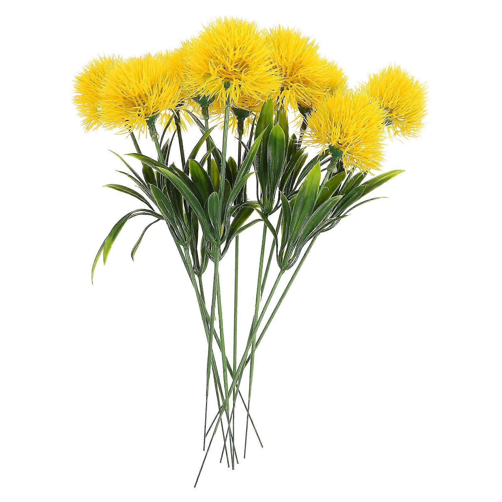 10 Künstliche Löwenzahnblüten Als Dekoration Und Fotorequisite-25.00x3.50x3.50cm-yellow