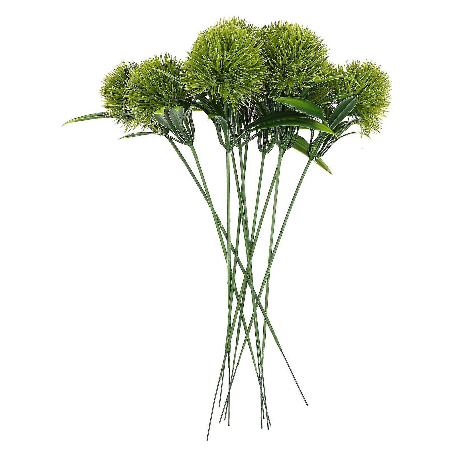 10 Stück Realistische Künstliche Löwenzahn-dekoration, Künstliche Löwenzahnblüten, Kunstblumen-25.00x3.50x3.50cm-green