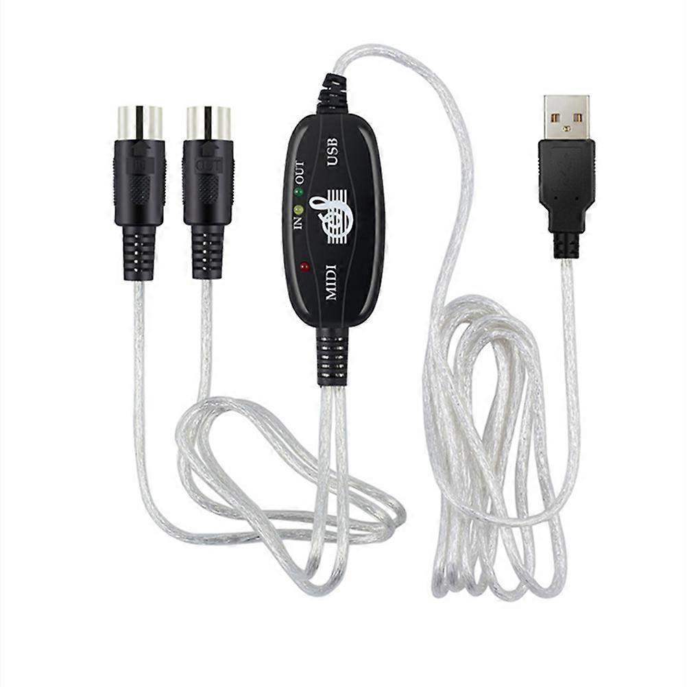 180 X 2 Cm Midi-kabel Auf Usb-midi-kabel Musikbearbeitungskabel Keyboard-anschlusskabel-180x2cm