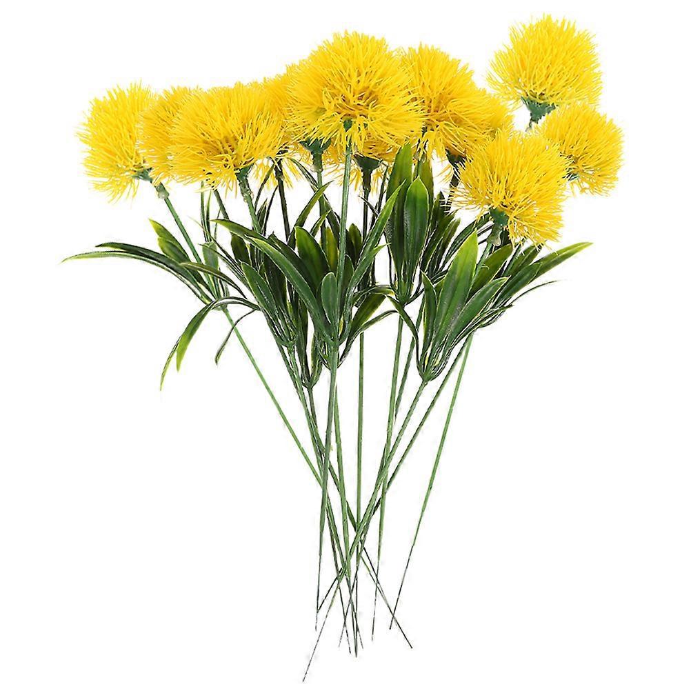 12 Stück Realistische Künstliche Löwenzahnzweige, Künstliche Löwenzahnblüten-25.00x3.50x3.50cm-yellow