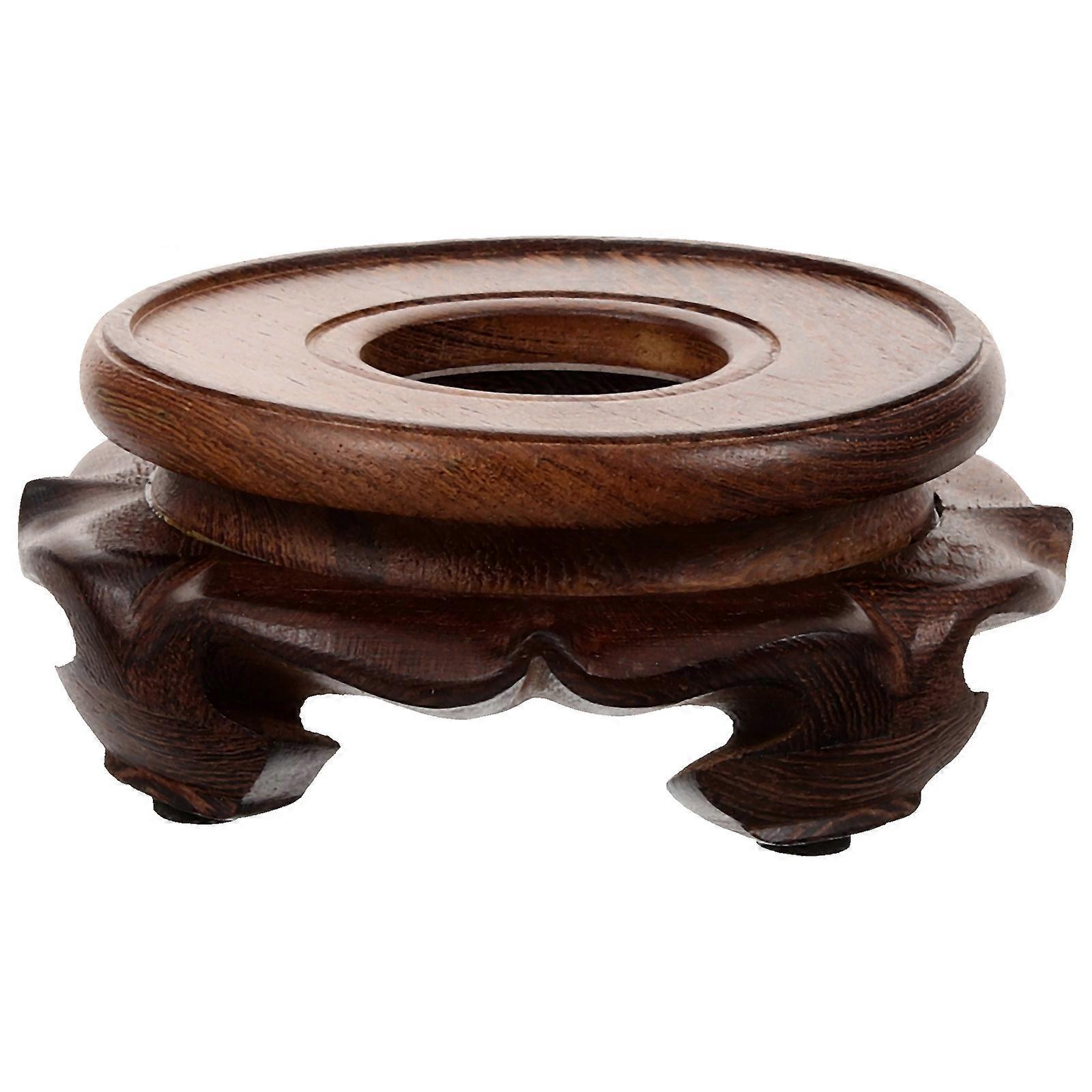 Pflanzenständer Aus Holz Für Drinnen, Vasenständer Mit Holzfuß-12.00x12.00x5.00cm-light Brown