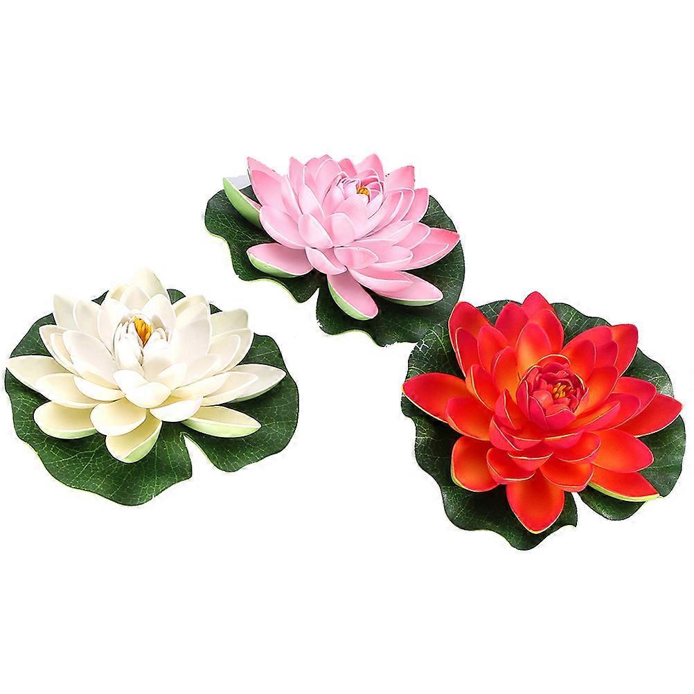 3er-set Künstliche Schwimmende Seerosen, Kreative Lotusblumen-teich- Und Aquariendekoration-17x5cm