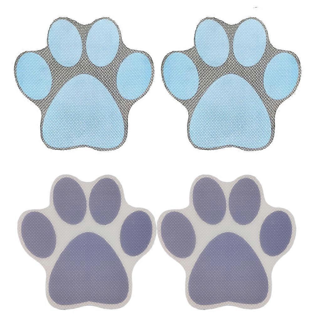 4er-pack Hundepfotenabdruck-aufkleber, Cartoon-badewannenaufkleber, Präventionsaufkleber, Selbstklebende Badewannenaufkleber, Sortiert-11.411.4cm-blue