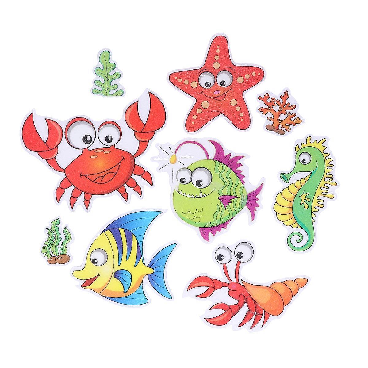 9-teiliges Set Cartoon-badezimmer-antirutschaufkleber Aus Pu-gummi, Wasserdicht, Für Badewanne, Haushalt Und Sand-9 Pcs