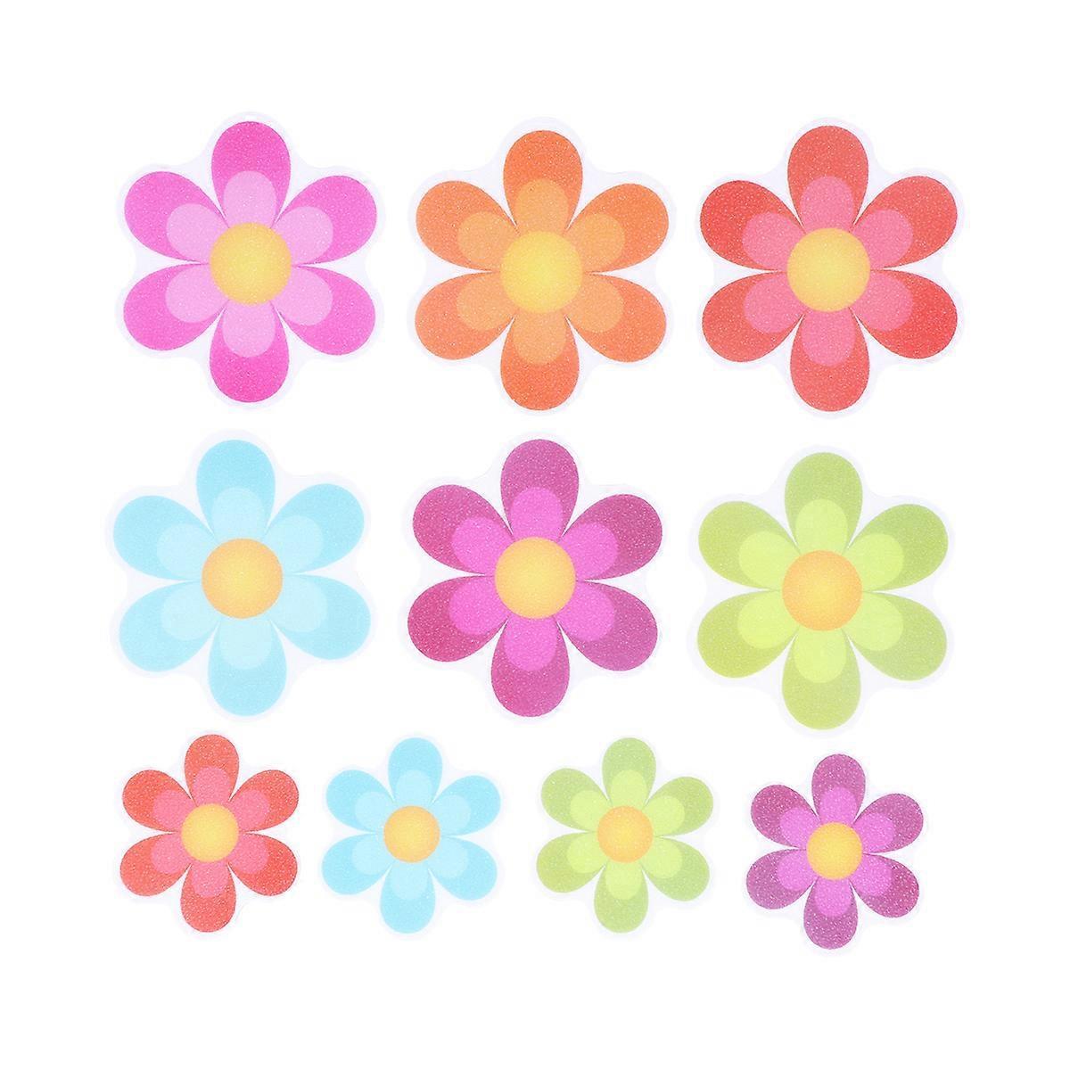10 Stück Bunte, Rutschfeste, Selbstklebende Blumenaufkleber – Kreative Wandtattoos Für Badezimmer, Badewanne Und Dusche-10 Pcs