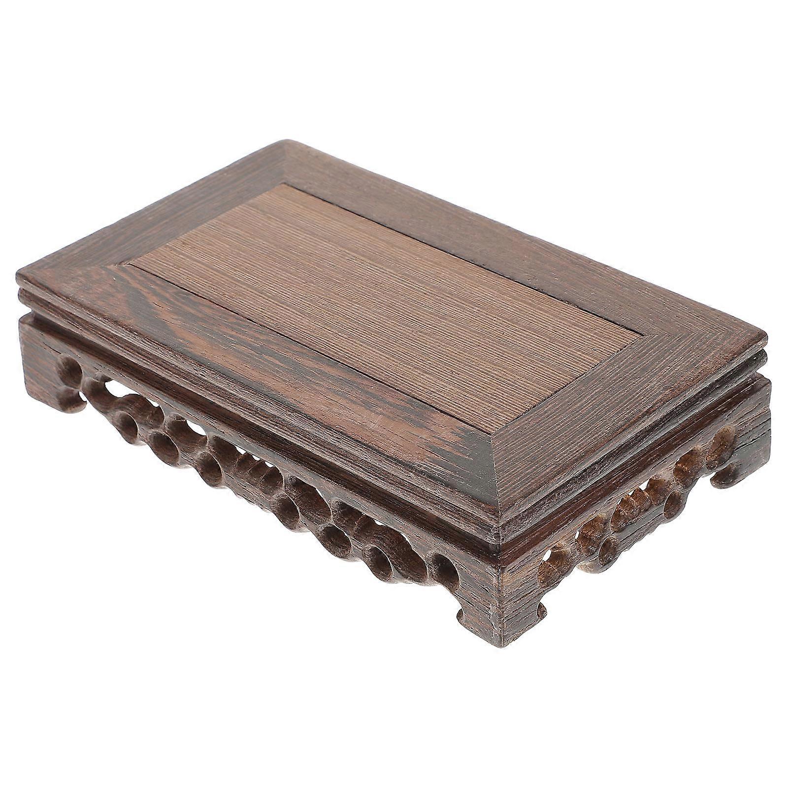 Stück Dekorativer Blumentopf-sockel Aus Holz, Aufbewahrungssockel, Bastelständer-15.00x9.00x3.80cm-coffee