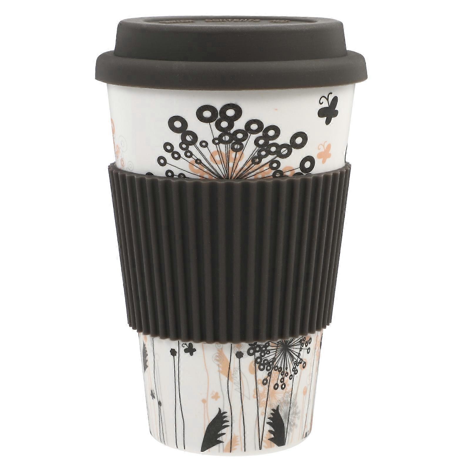 1 Stück 400 Ml Kaffeebecher Mit Deckel, Wärmeisolierend, Für Wasser Und Kaffee-13.00x8.50x5.50cm-grey