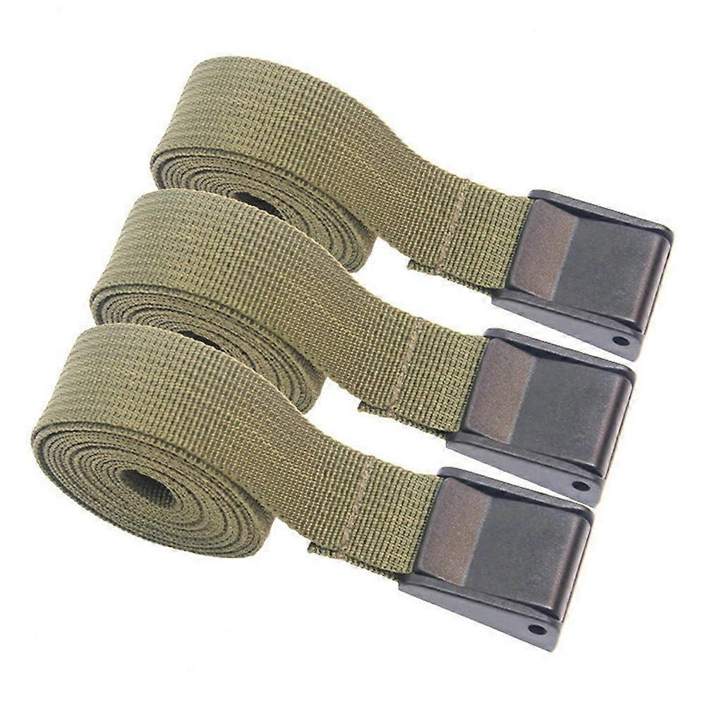 3 Stück Spanngurte, Praktische Ladungssicherungsgurte, Strapazierfähige Camping-spanngurte-100.00x2.50x1.00cm-olive Green