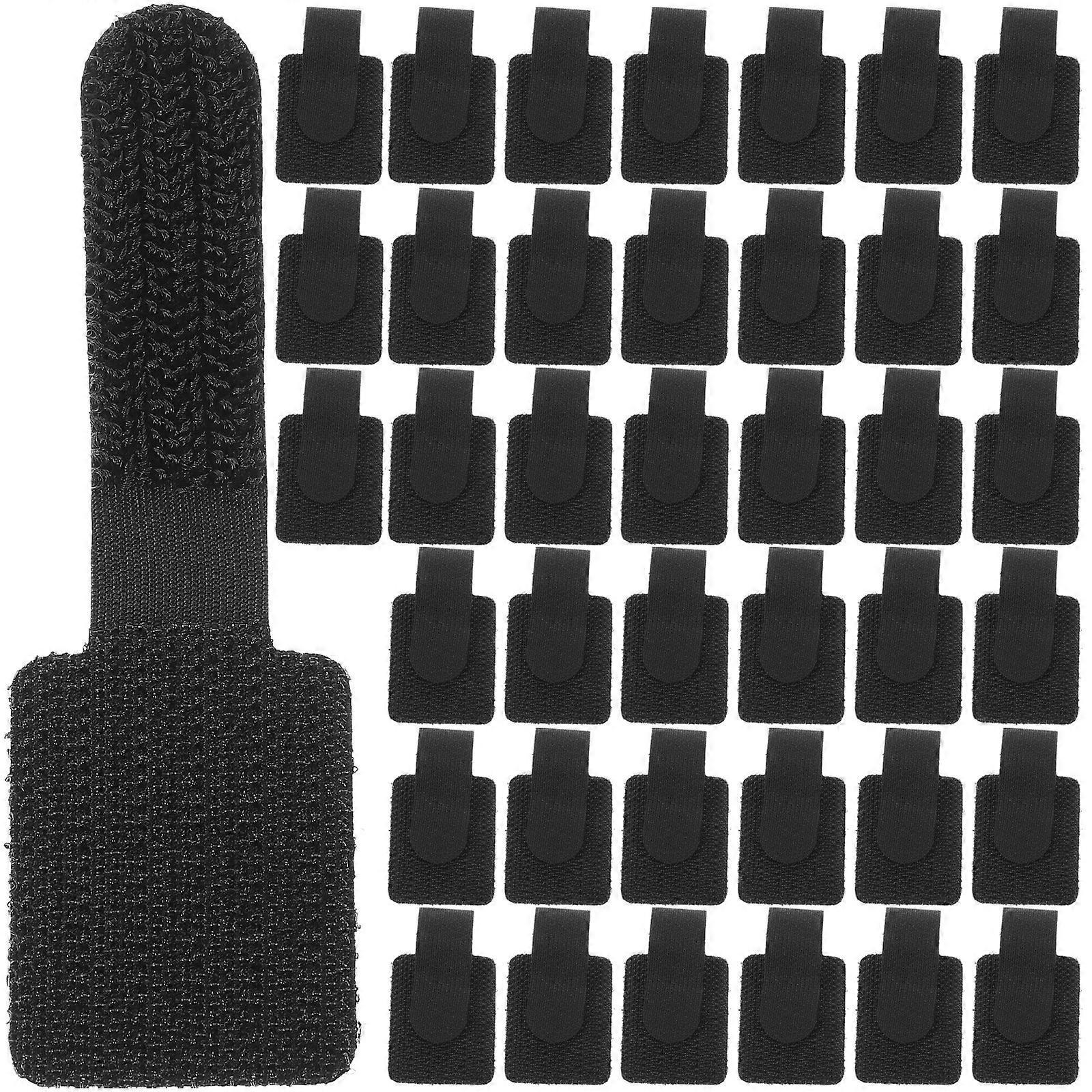 40 Stück Kabelorganisator Klettverschluss Kabelmanagement-bänder Selbstklebende Kabelbinder-9.00x2.80x0.10cm-black