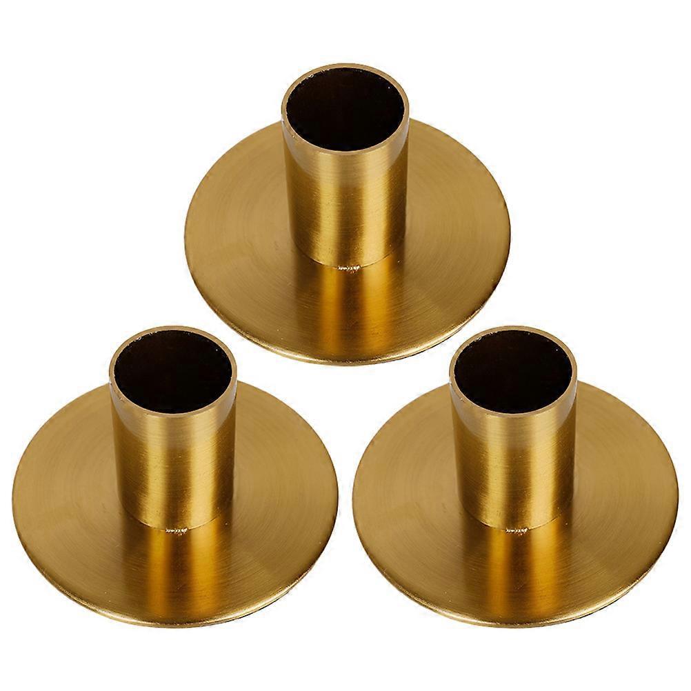 3er-set Rustikale Kerzenständer Aus Eisen, Moderne Metall-kerzenständer Für Tischdekoration-7.00x7.00x3.70cm-golden