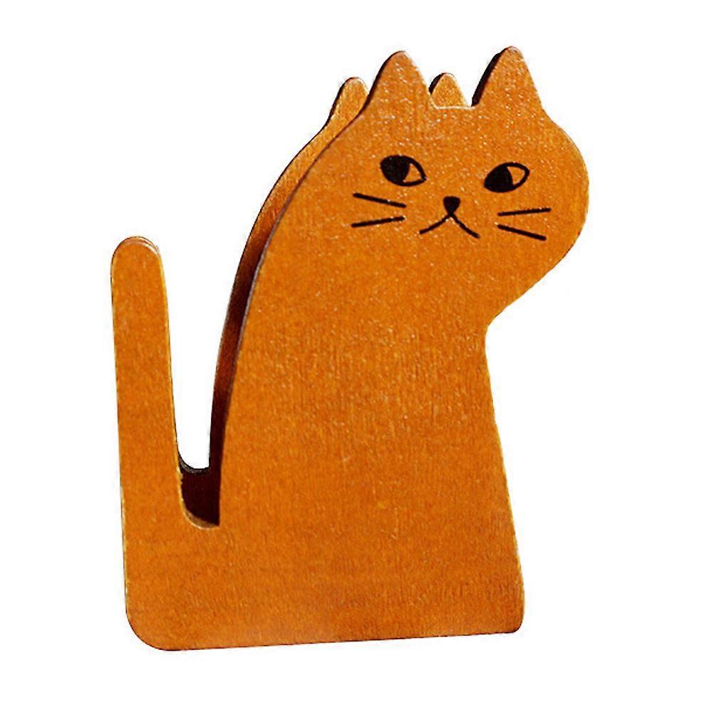 Katzenförmiger Klebebandabroller, Niedlicher Klebebandschneider, Klebebandabroller Aus Holz Im Retro-stil-8.7x6cm-brown